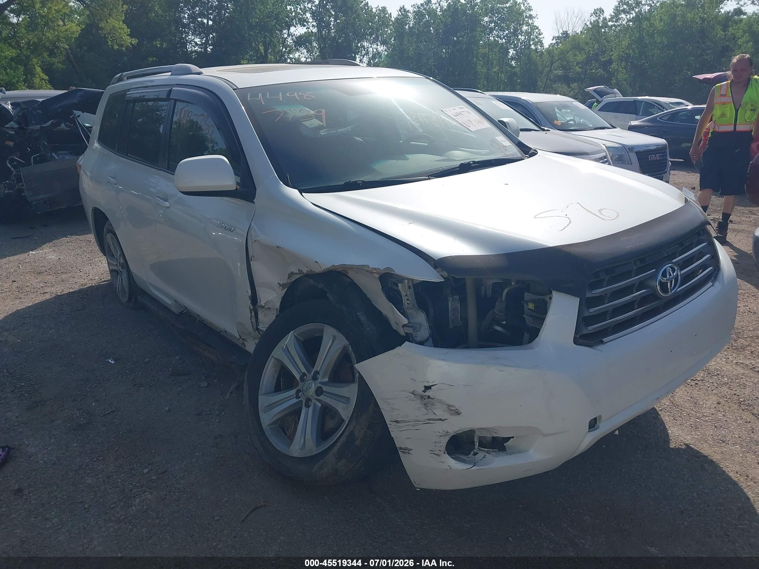 2008 Toyota Highlander Sport White vin: JTEDS43A182005310