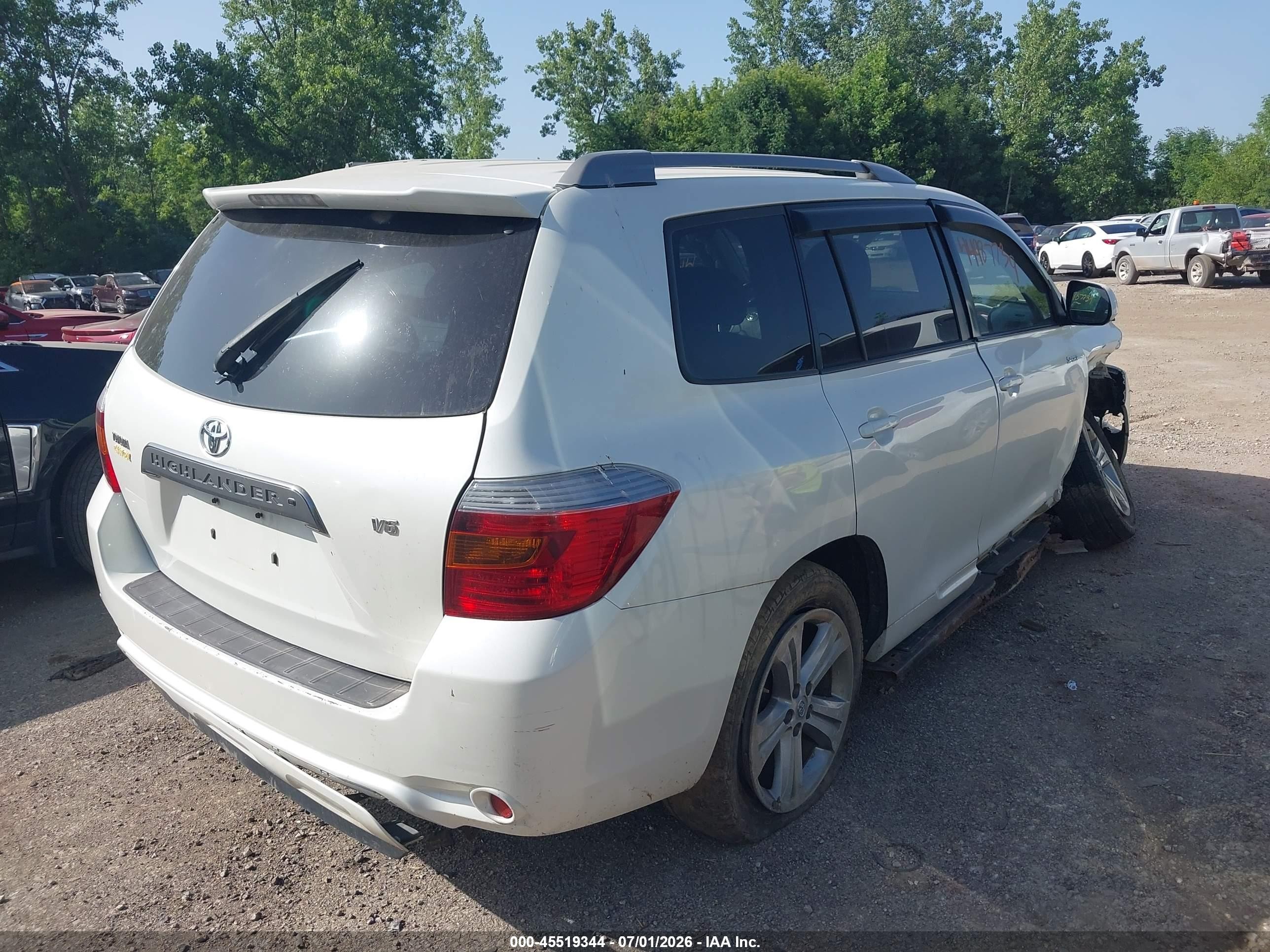 2008 Toyota Highlander Sport White vin: JTEDS43A182005310