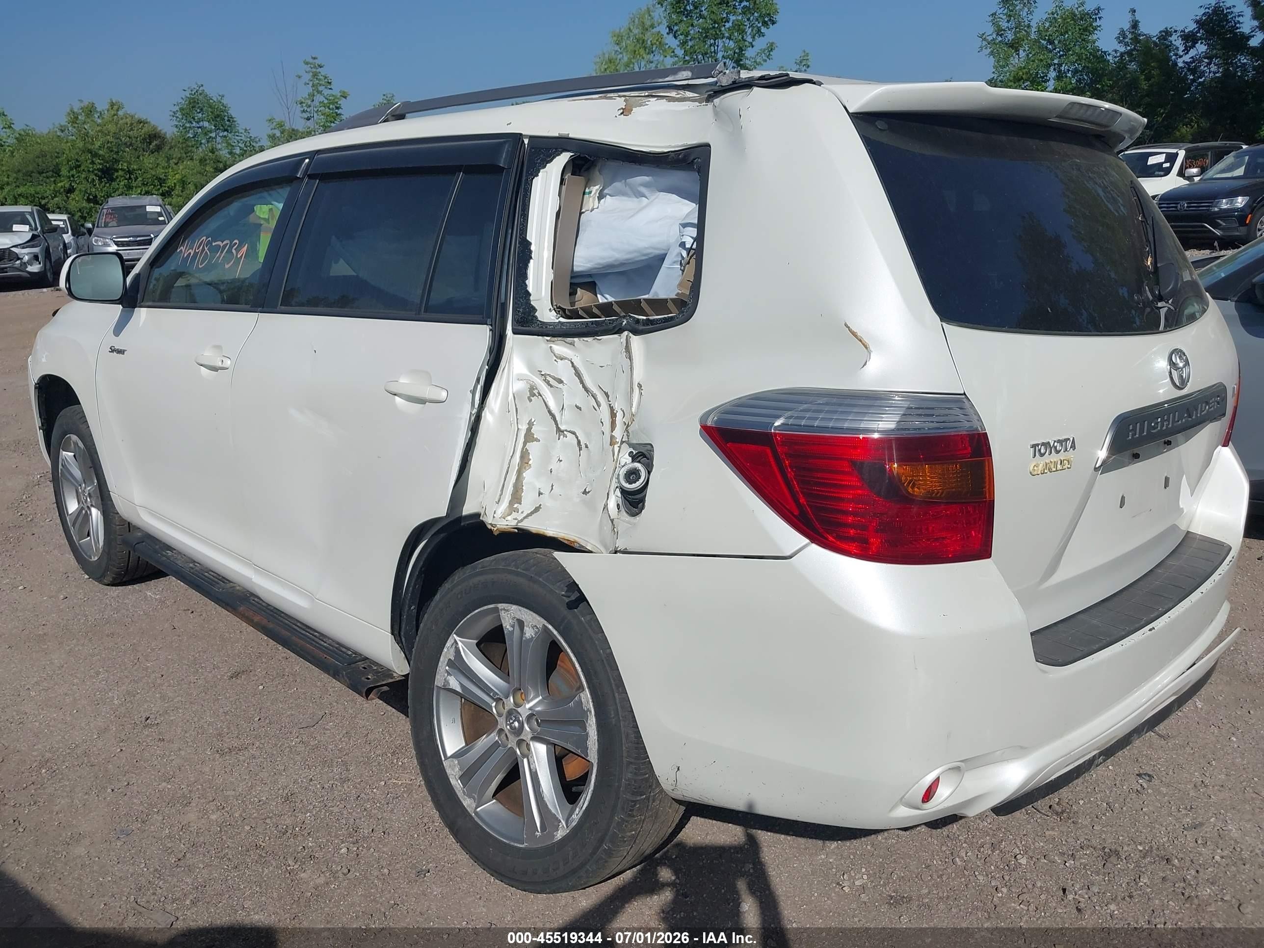 2008 Toyota Highlander Sport White vin: JTEDS43A182005310