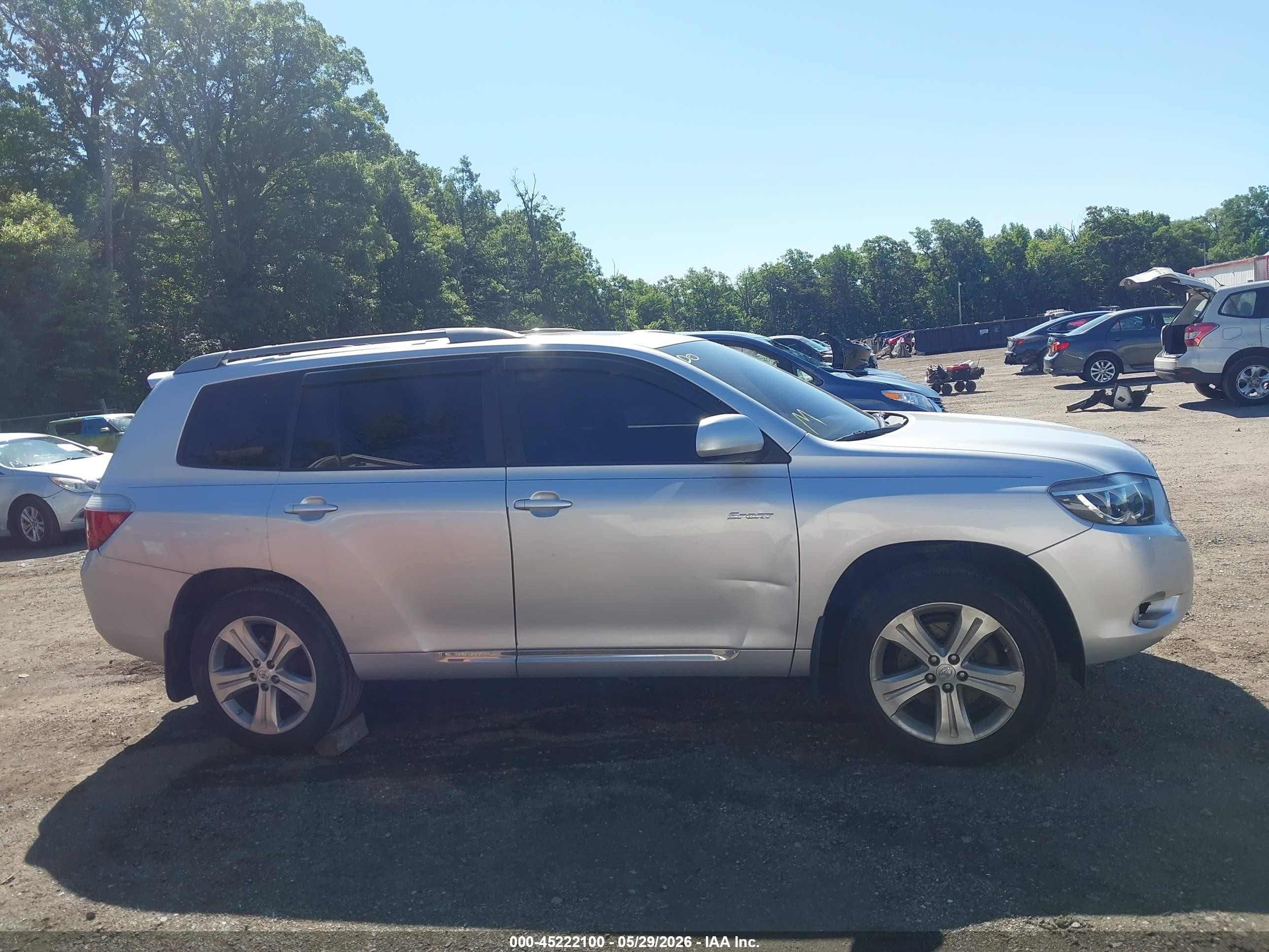 2008 Toyota Highlander Sport Silver vin: JTEDS43A182020096