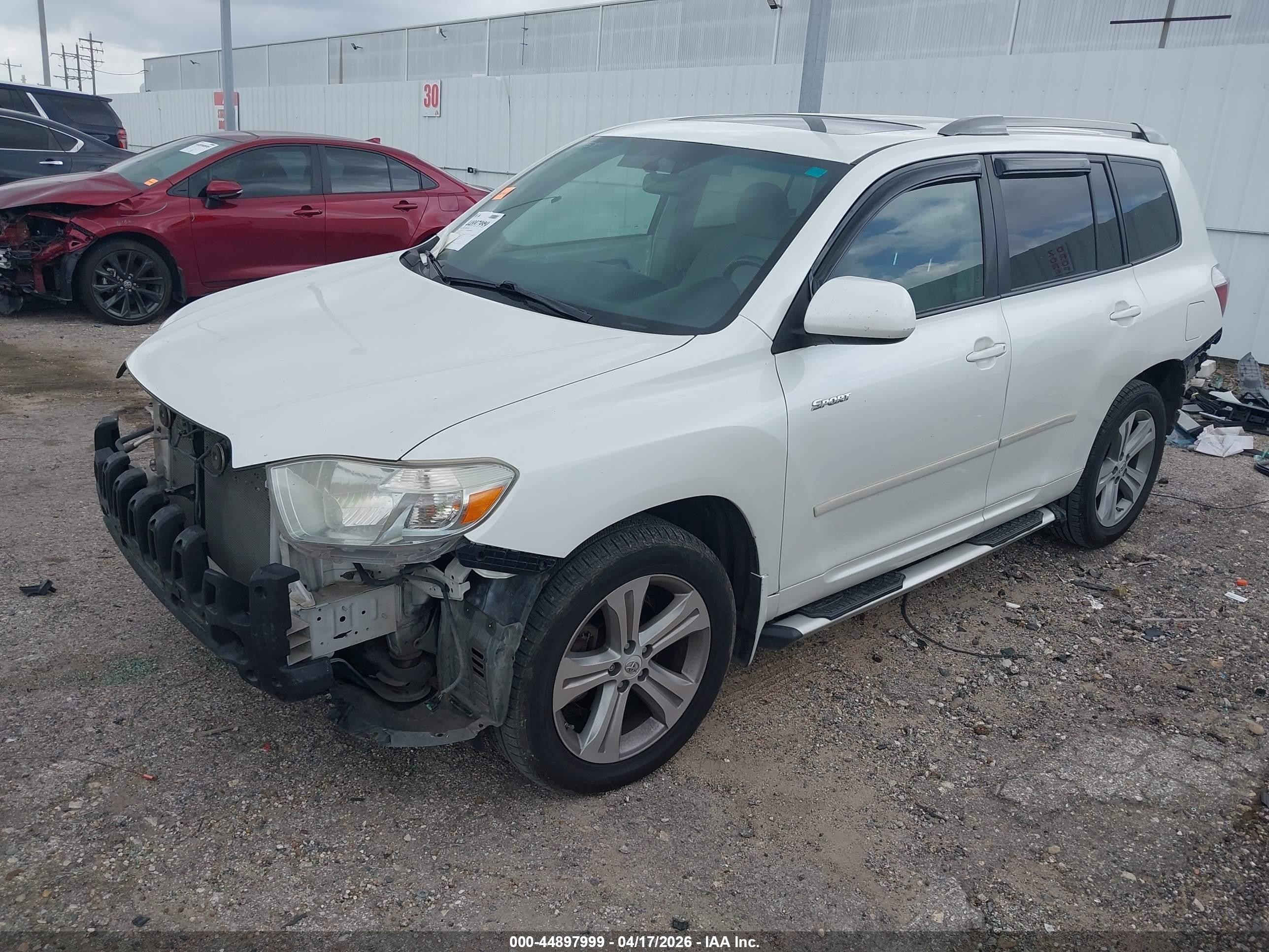 2009 Toyota Highlander Sport White vin: JTEDS43A192078534