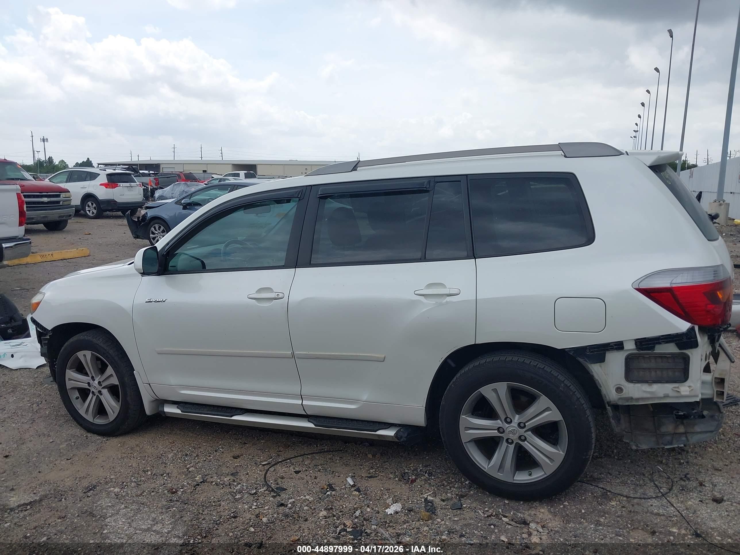 2009 Toyota Highlander Sport White vin: JTEDS43A192078534