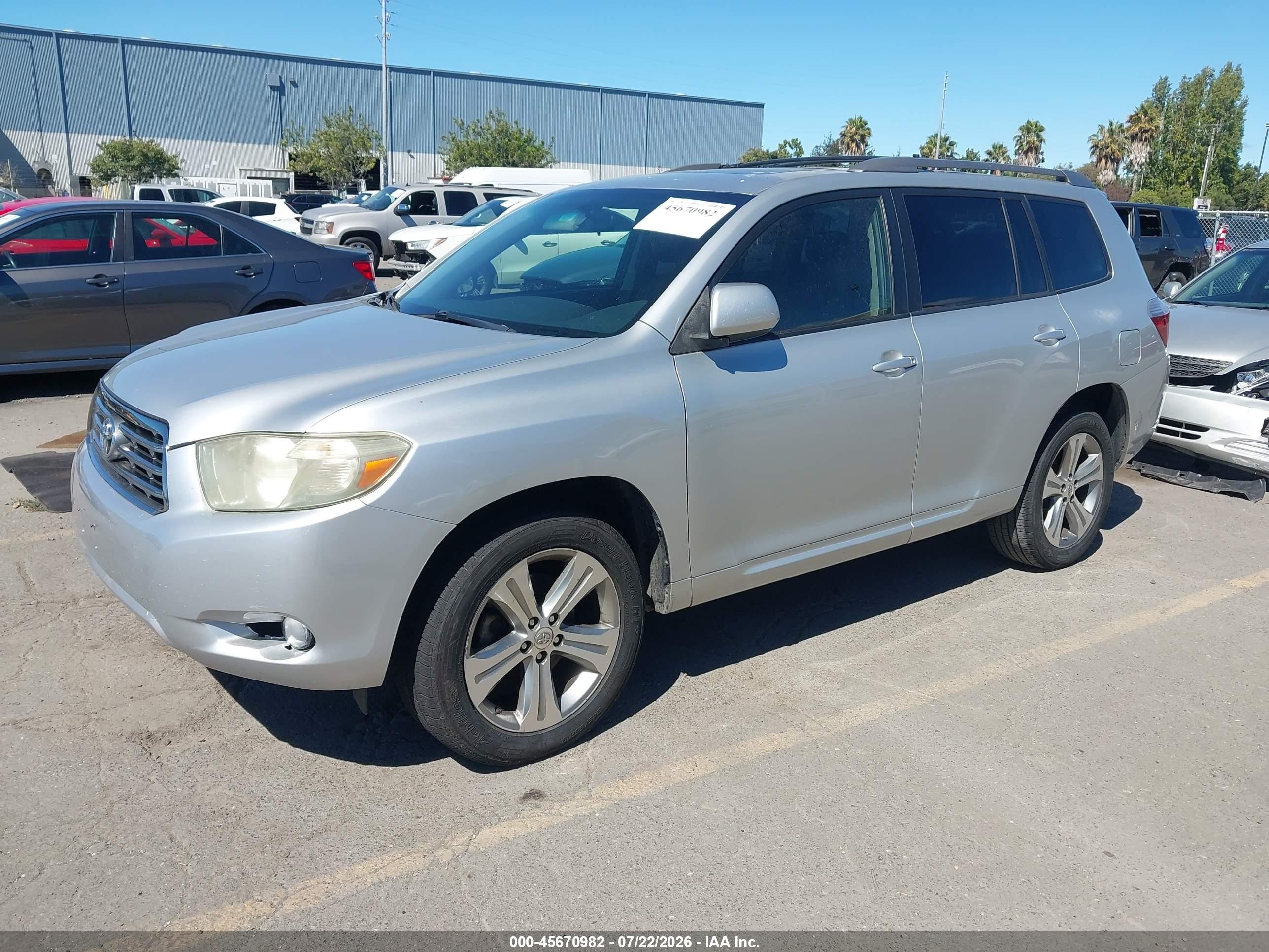 2009 Toyota Highlander Sport Silver vin: JTEDS43A592076494