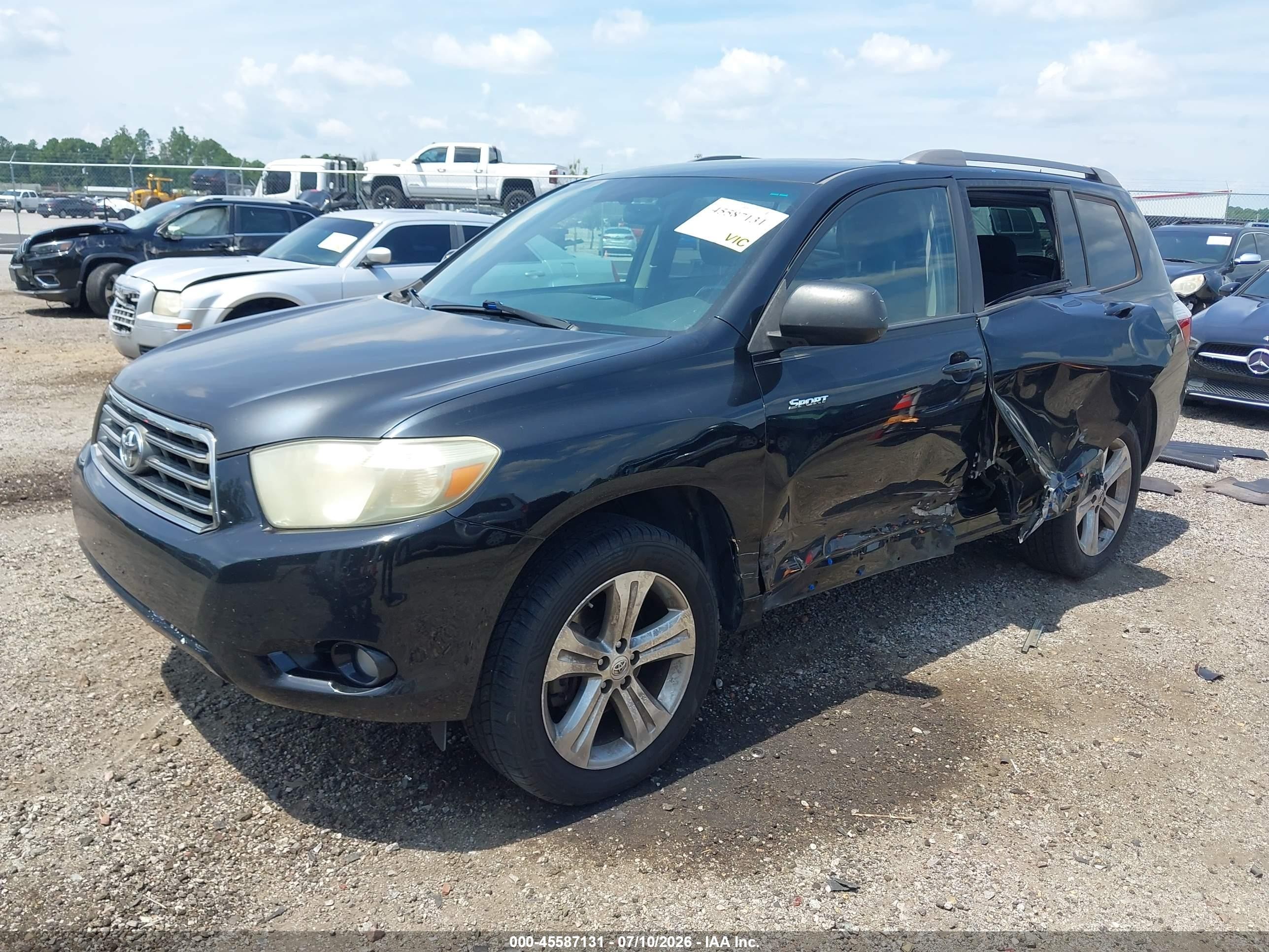 2009 Toyota Highlander Sport Black vin: JTEDS43A592089696