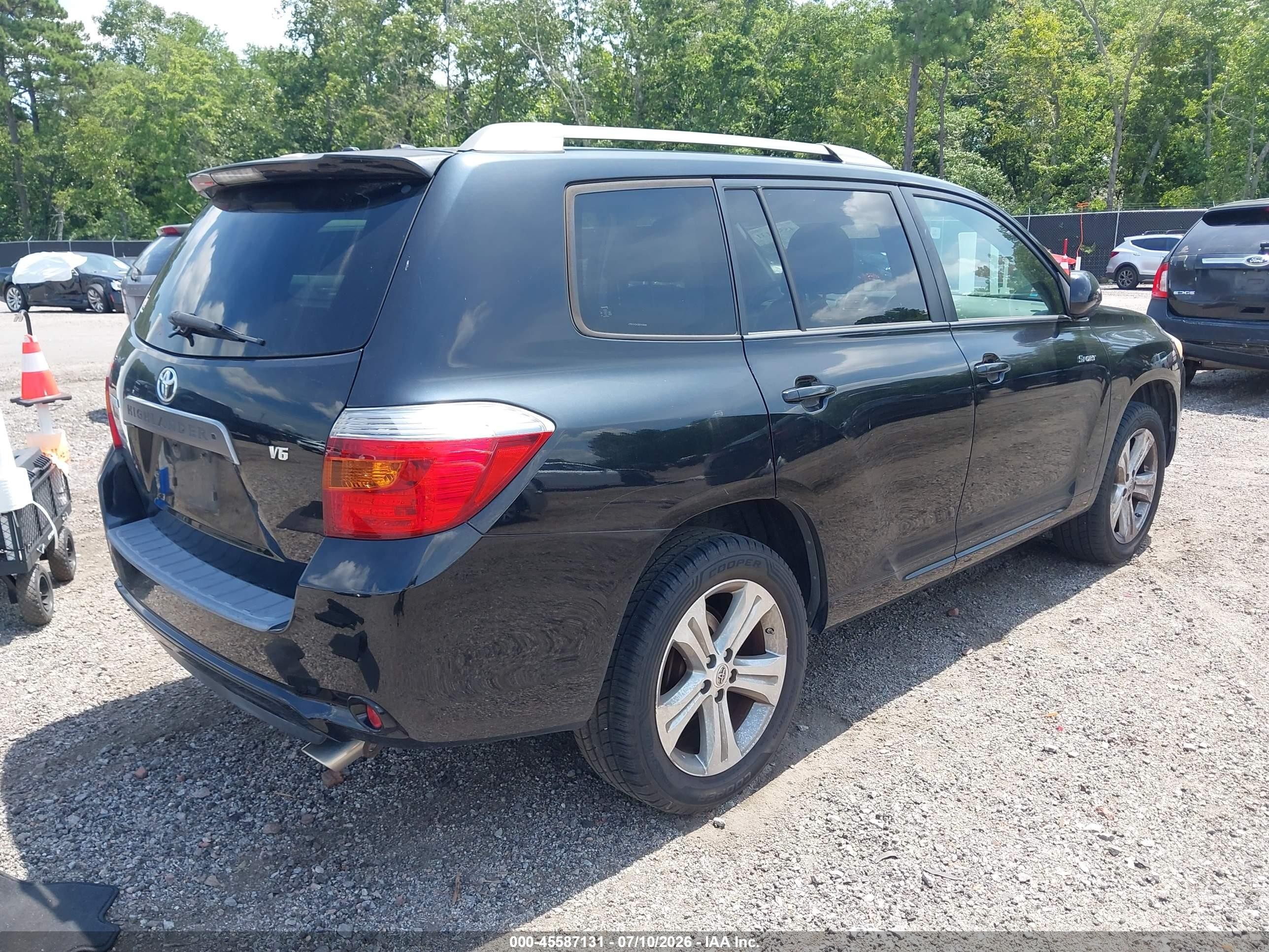2009 Toyota Highlander Sport Black vin: JTEDS43A592089696