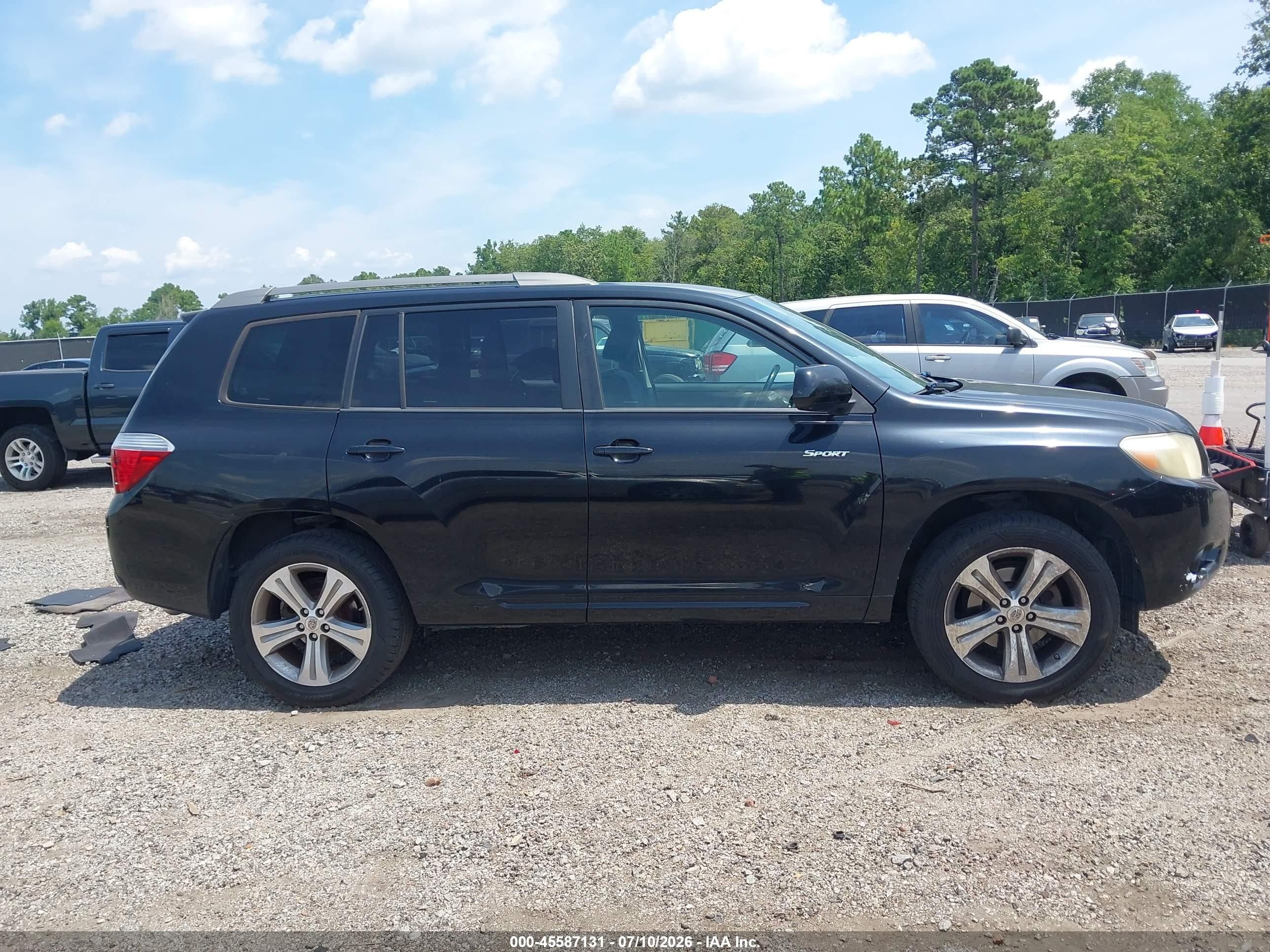 2009 Toyota Highlander Sport Black vin: JTEDS43A592089696