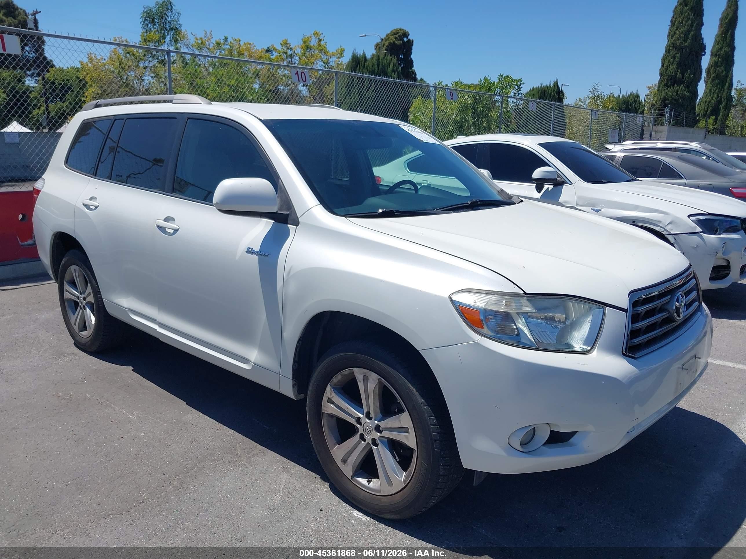 2008 Toyota Highlander Sport White vin: JTEDS43A682000281
