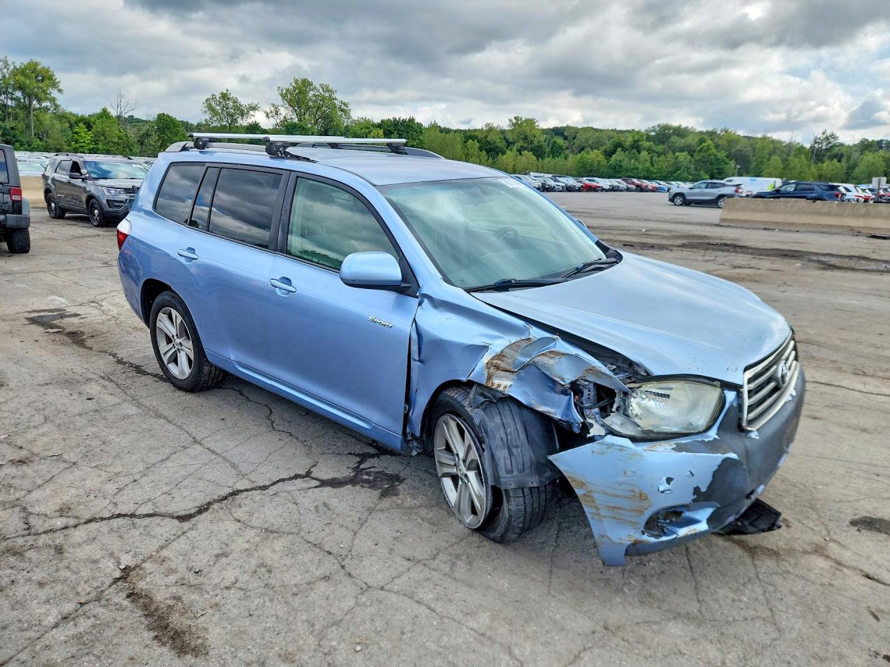 2008 Toyota Highlander Sport Blue vin: JTEDS43A682024404