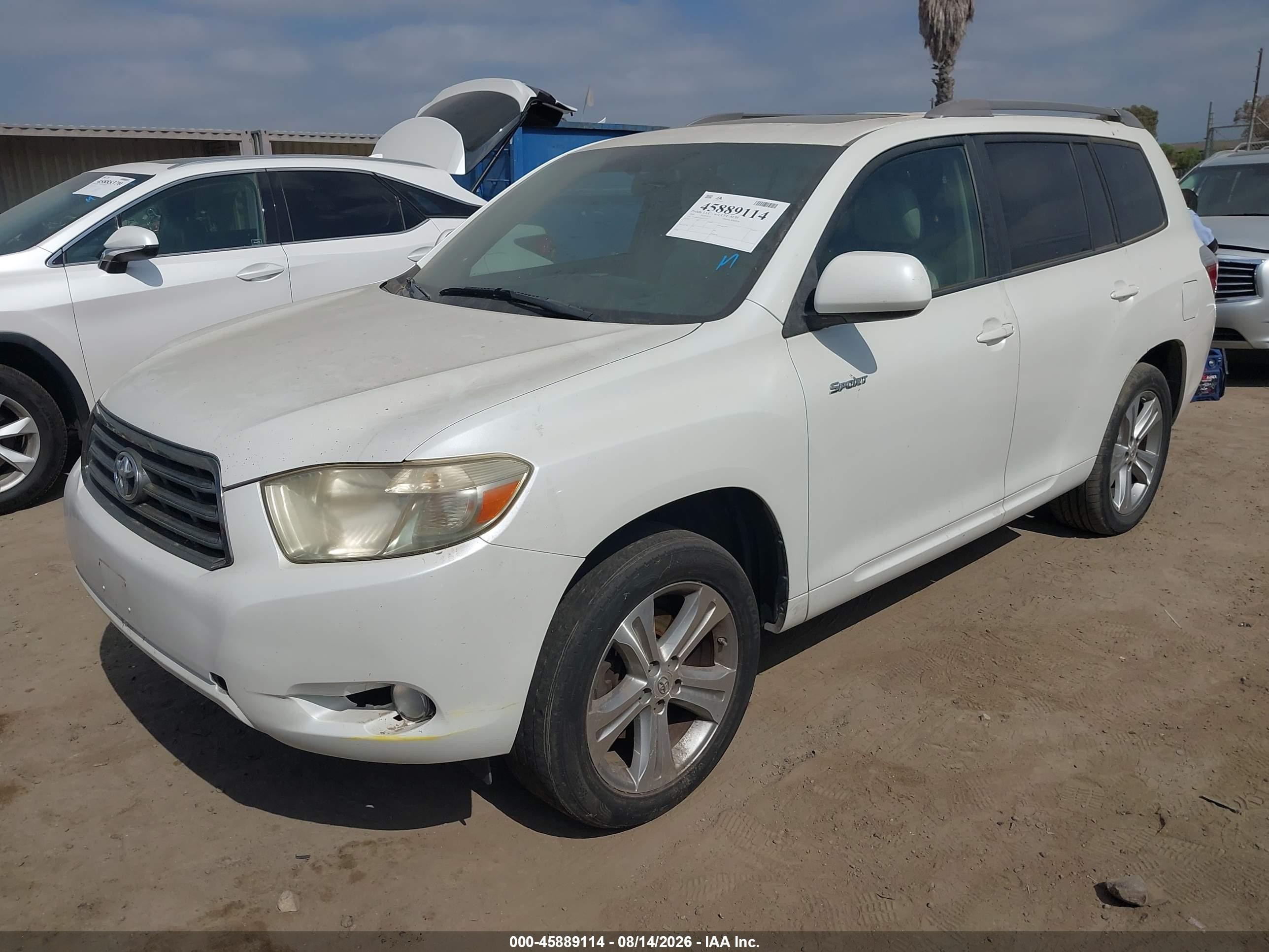 2008 Toyota Highlander Sport White vin: JTEDS43A682033197