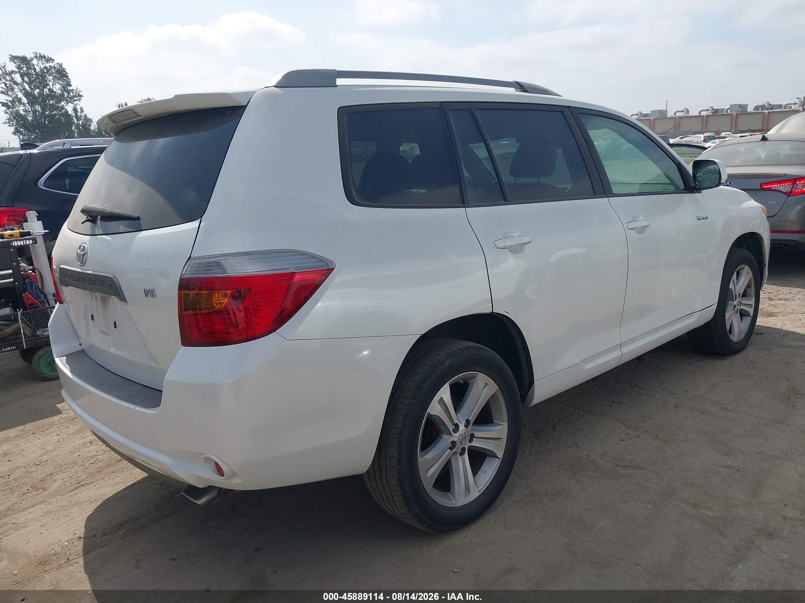 2008 Toyota Highlander Sport White vin: JTEDS43A682033197