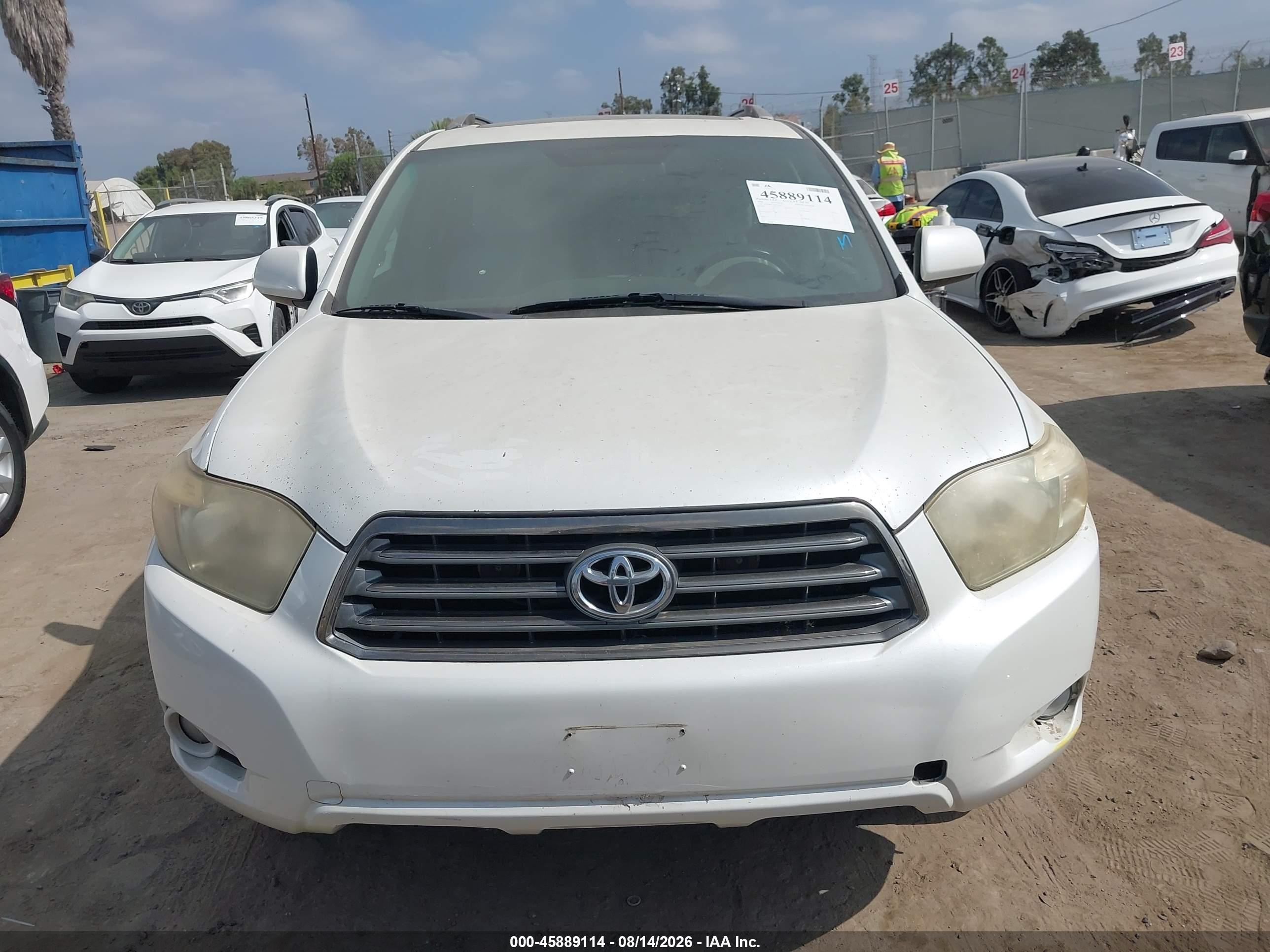 2008 Toyota Highlander Sport White vin: JTEDS43A682033197