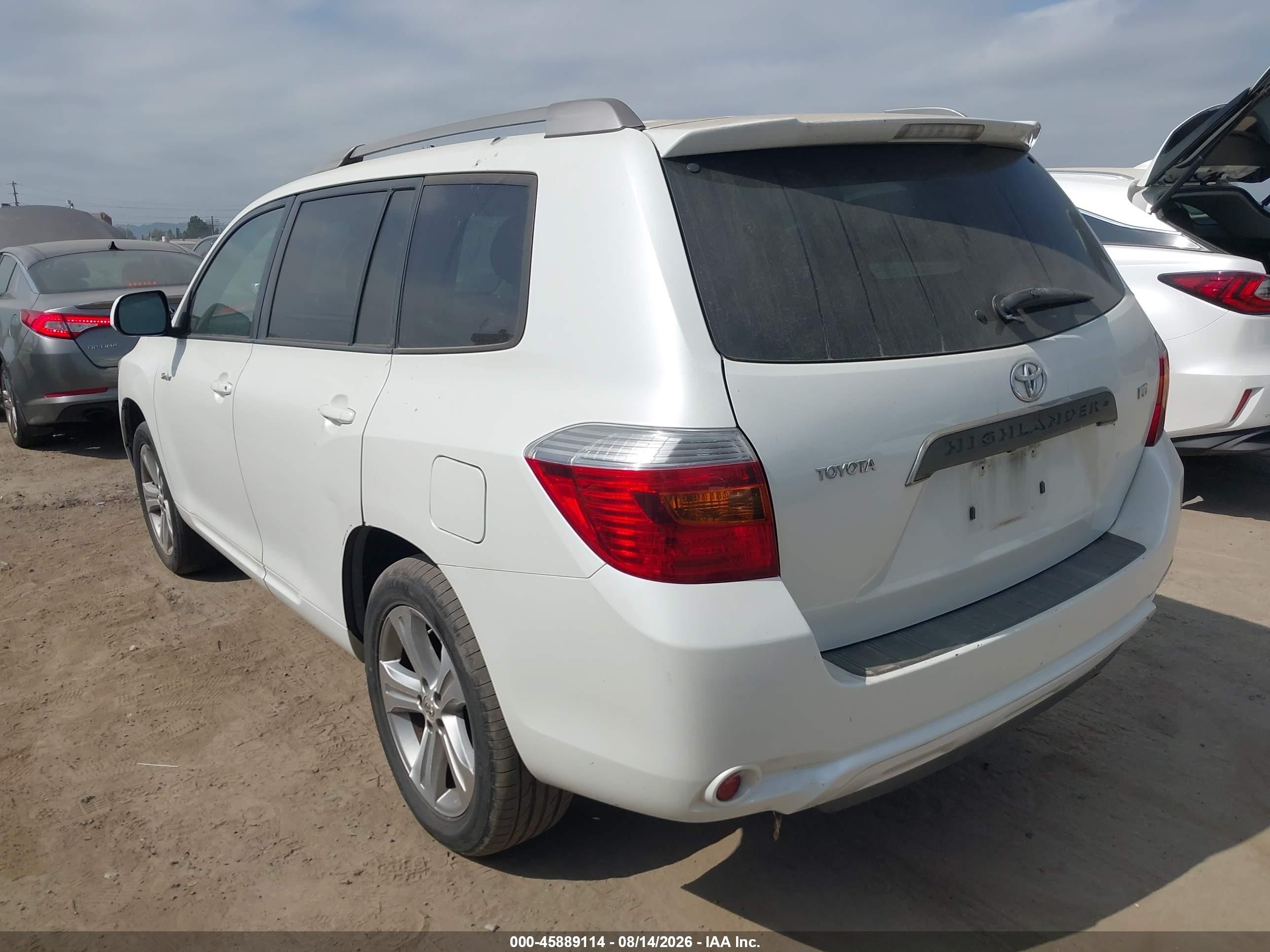 2008 Toyota Highlander Sport White vin: JTEDS43A682033197