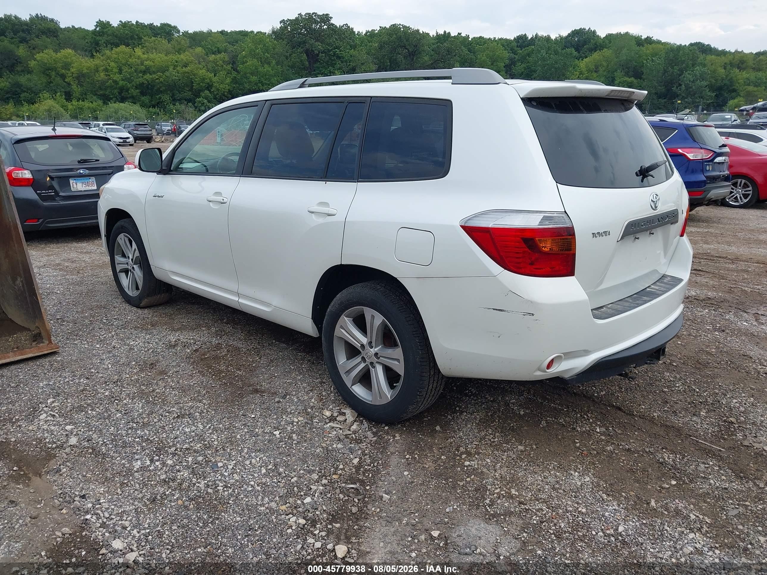2008 Toyota Highlander Sport White vin: JTEDS43A782006753