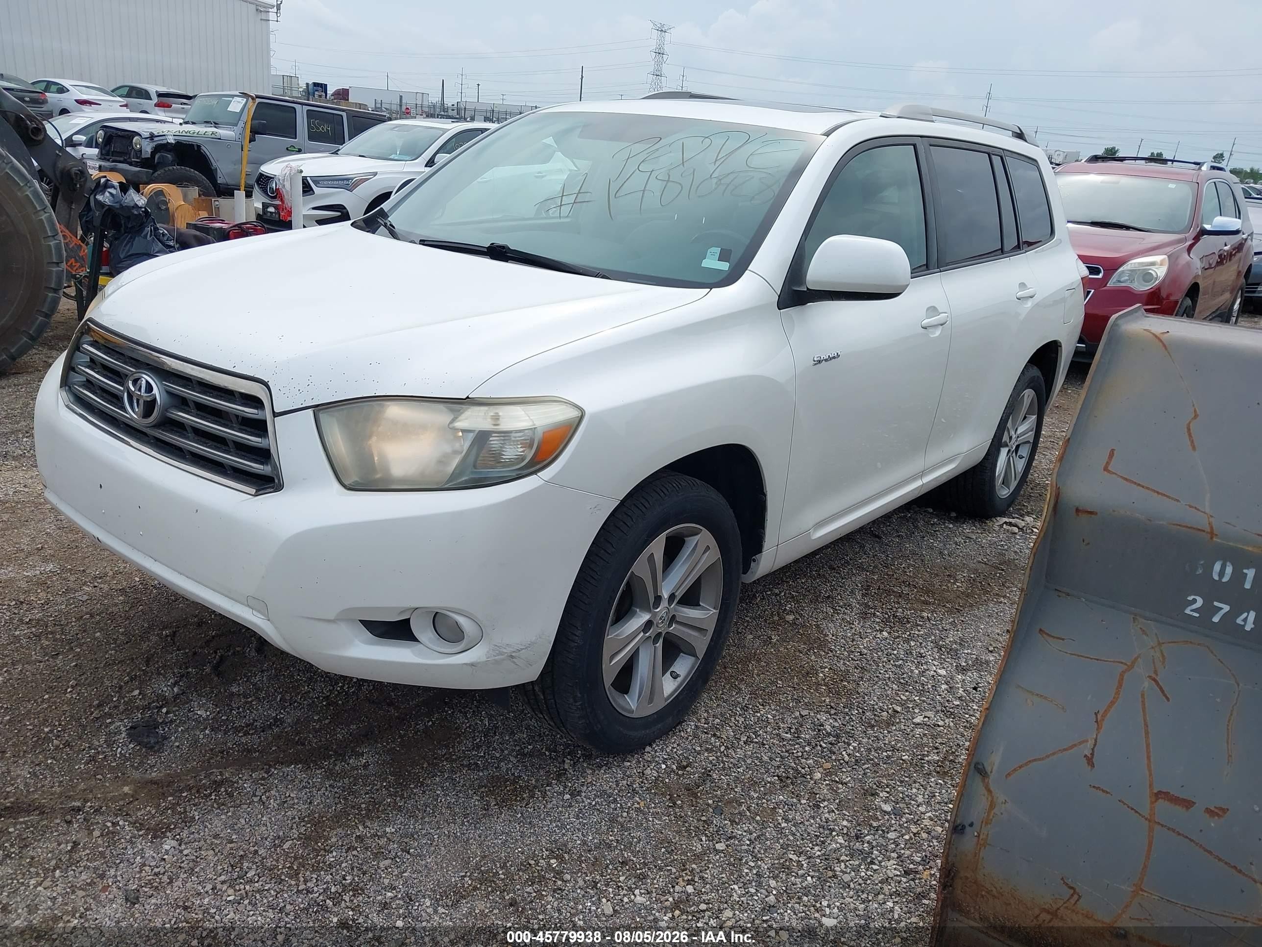 2008 Toyota Highlander Sport White vin: JTEDS43A782006753