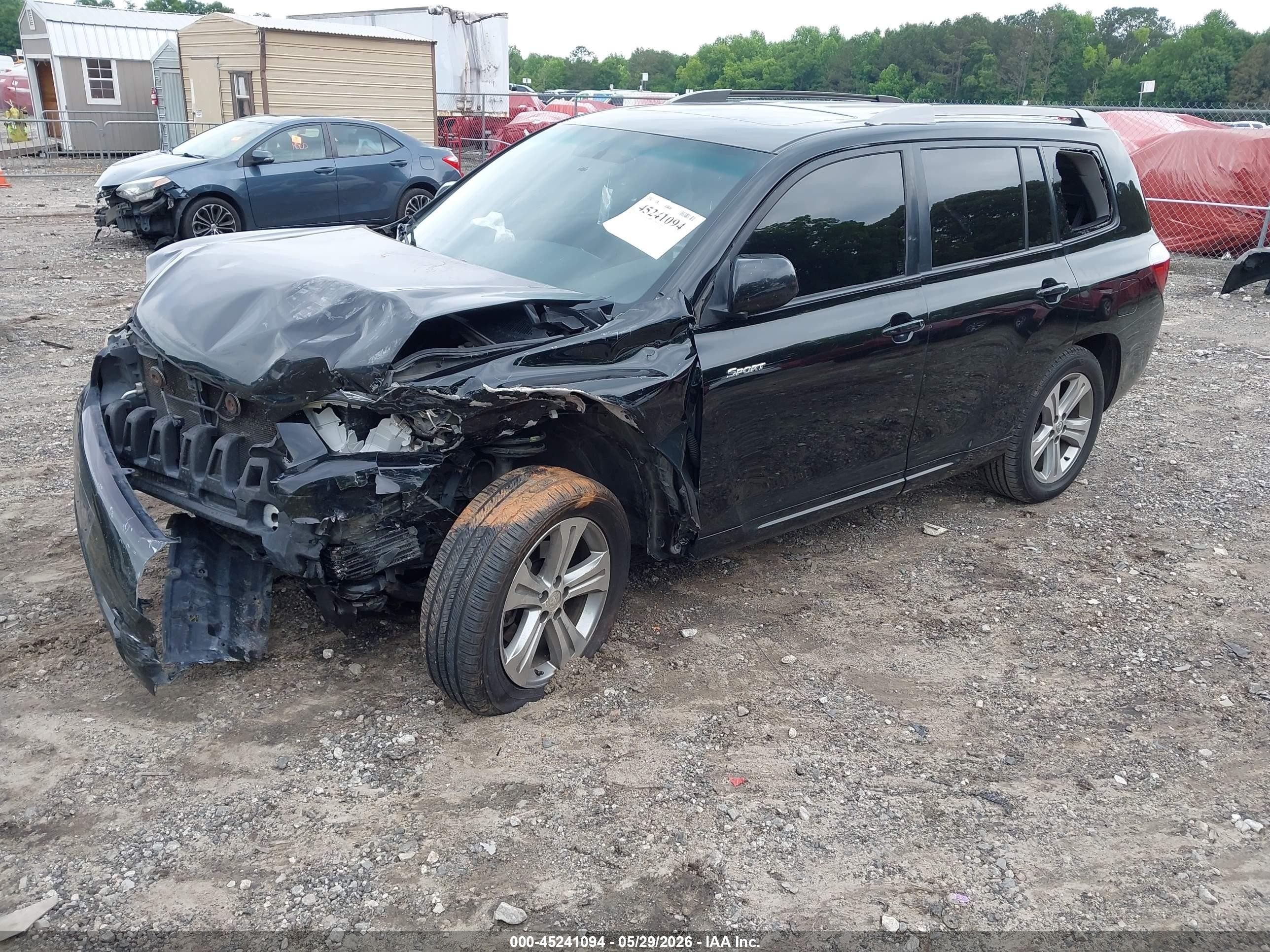 2008 Toyota Highlander Sport Black vin: JTEDS43A782056004