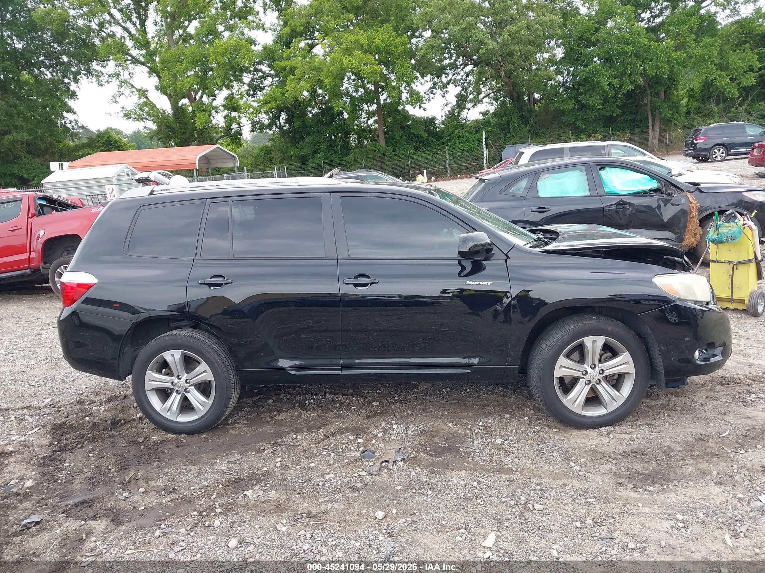 2008 Toyota Highlander Sport Black vin: JTEDS43A782056004