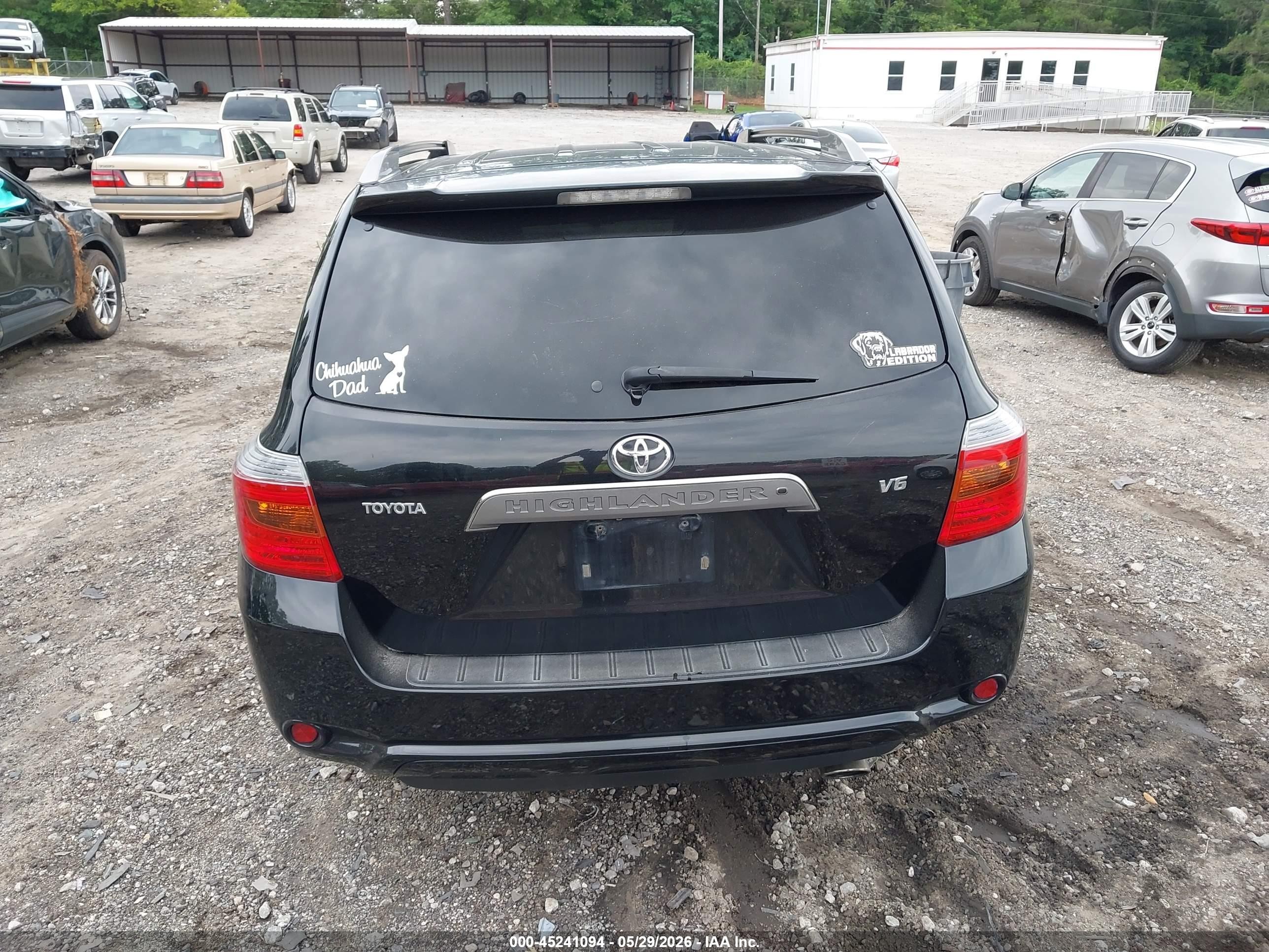 2008 Toyota Highlander Sport Black vin: JTEDS43A782056004
