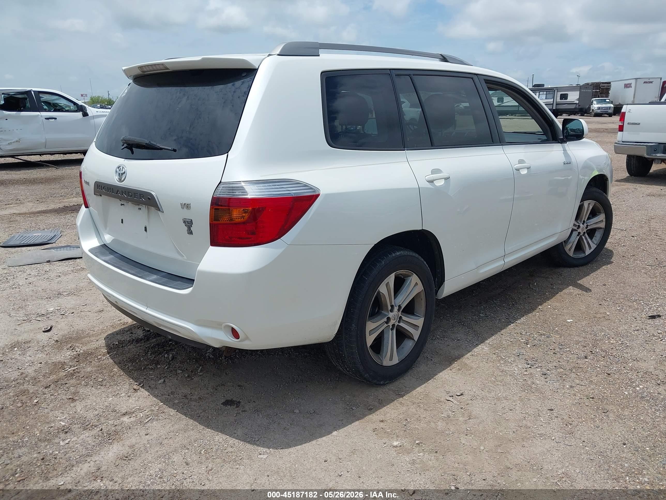 2008 Toyota Highlander Sport White vin: JTEDS43A782065981
