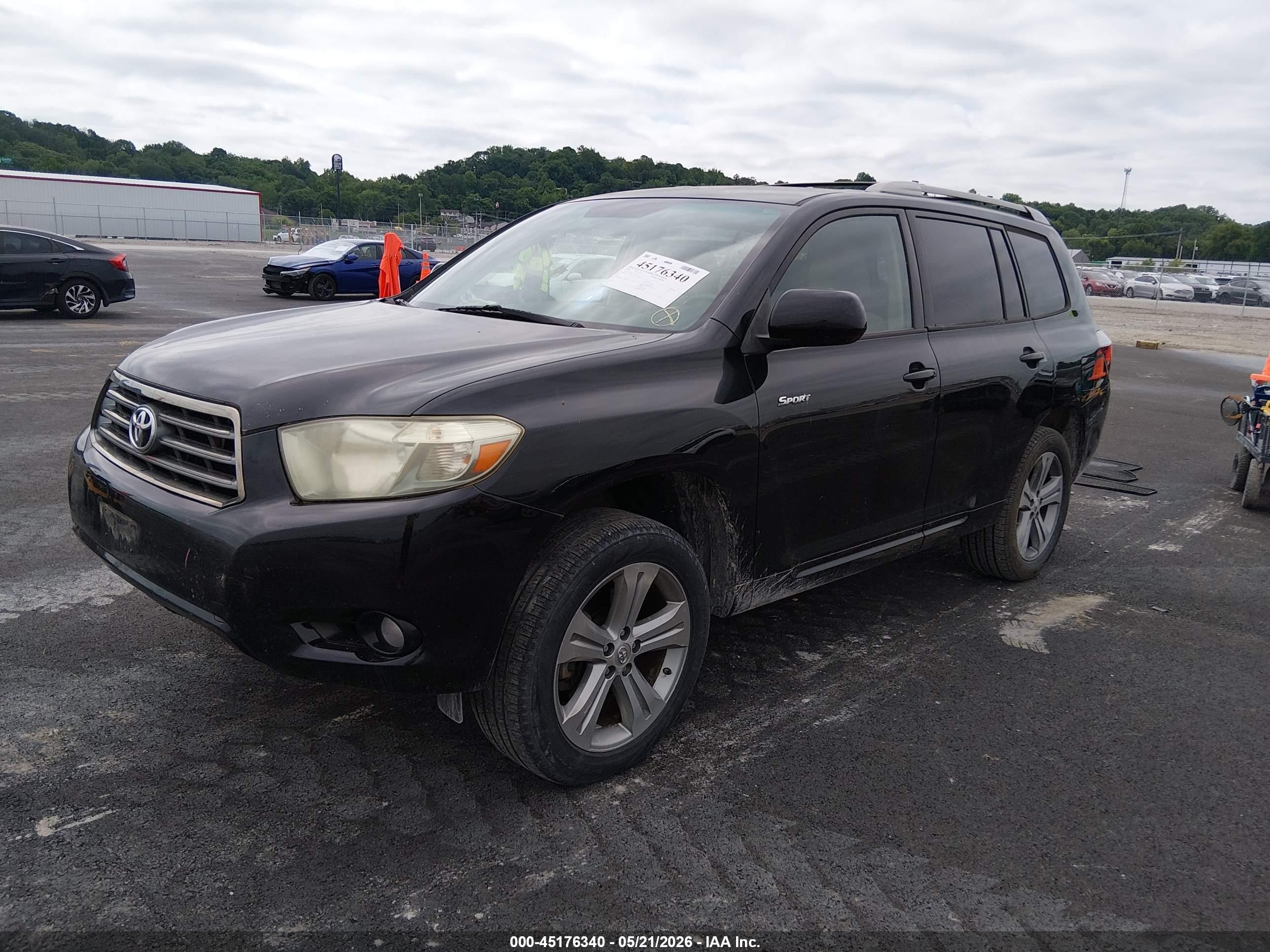 2009 Toyota Highlander Sport Black vin: JTEDS43A792075377