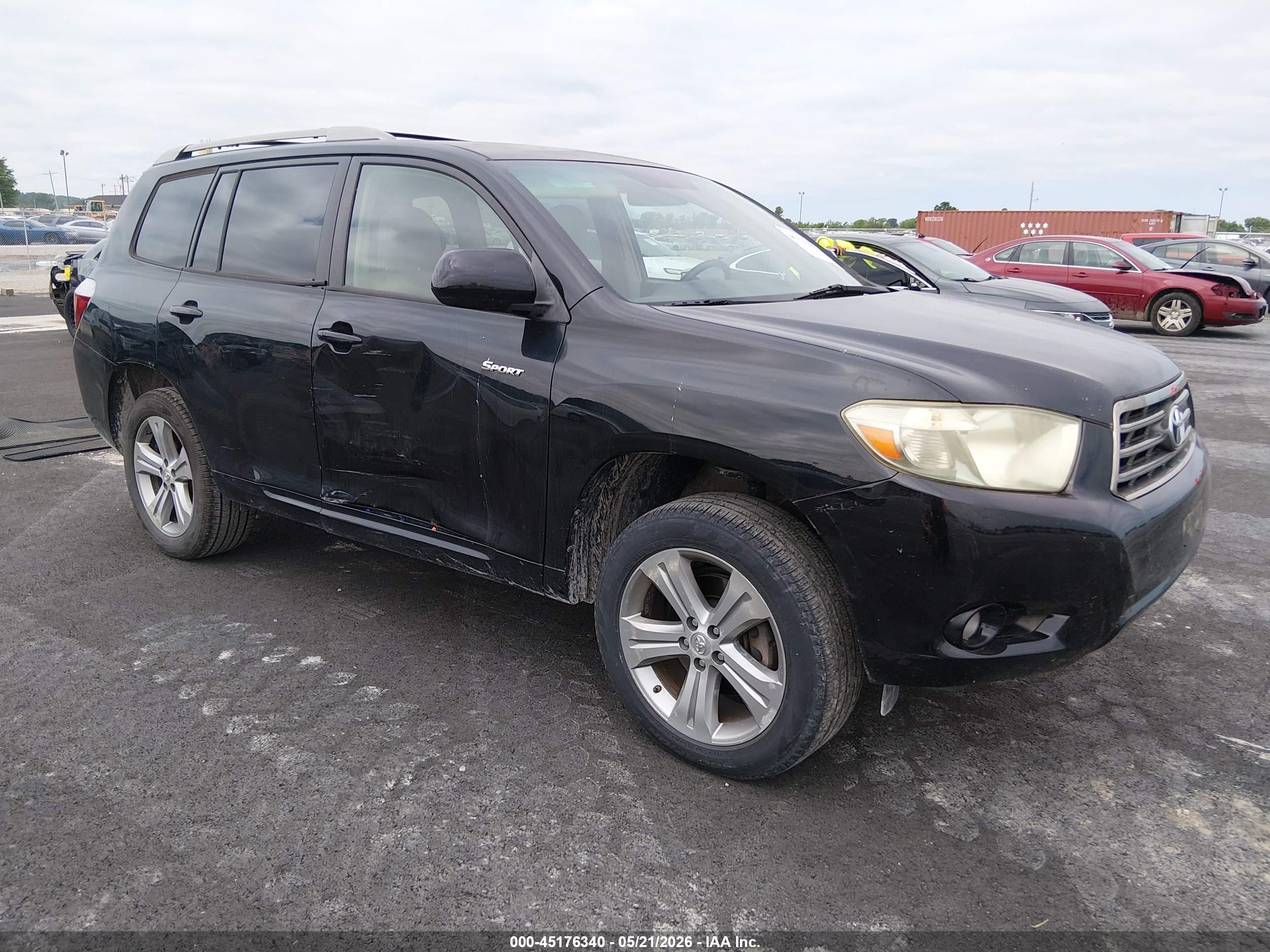 2009 Toyota Highlander Sport Black vin: JTEDS43A792075377