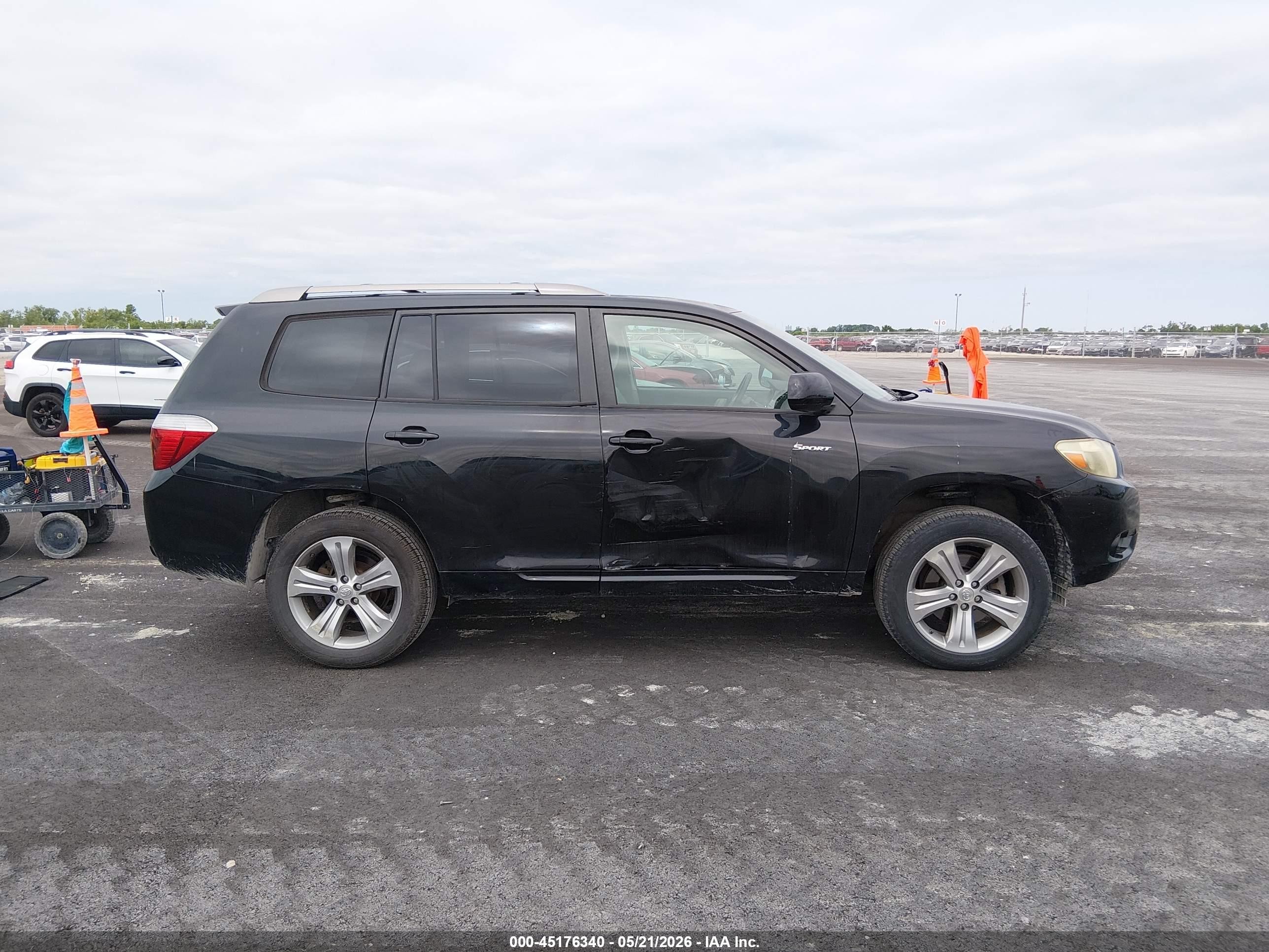 2009 Toyota Highlander Sport Black vin: JTEDS43A792075377