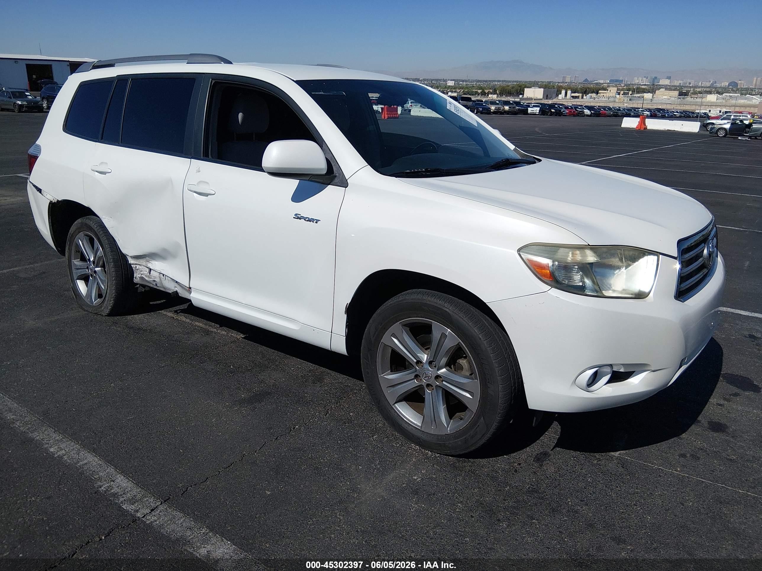 2008 Toyota Highlander Sport White vin: JTEDS43A882057534