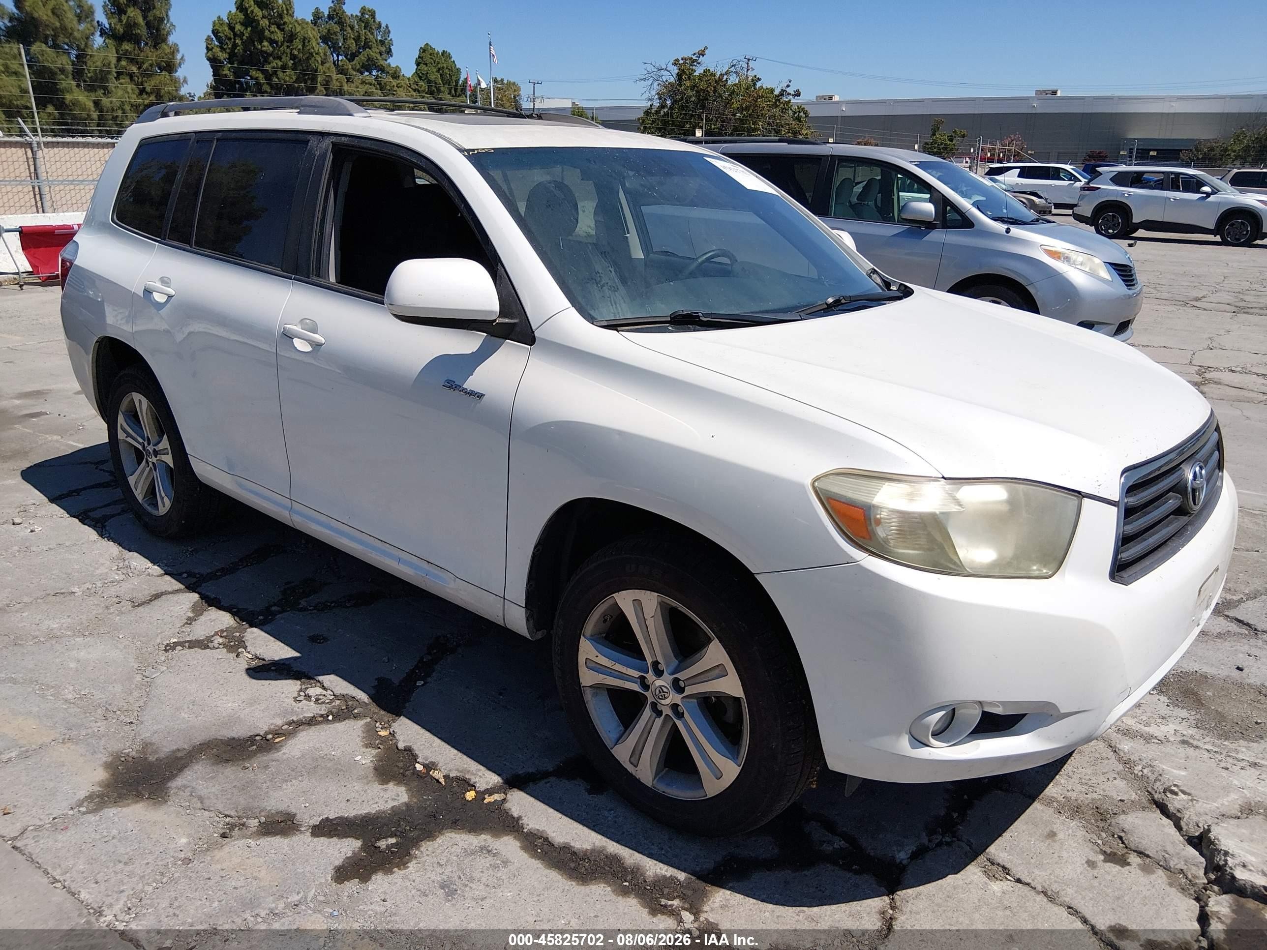2009 Toyota Highlander Sport White vin: JTEDS43A892069250