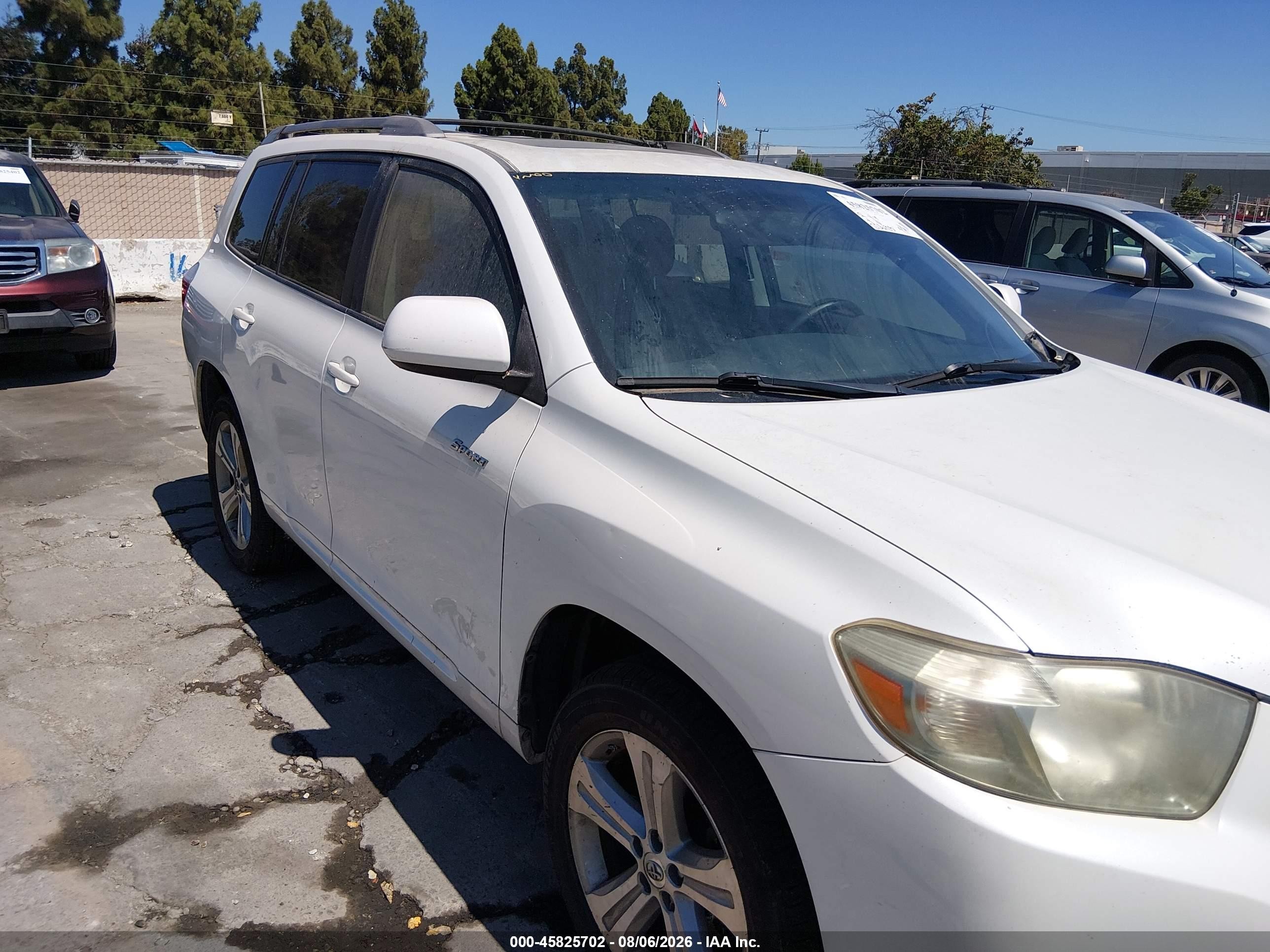 2009 Toyota Highlander Sport White vin: JTEDS43A892069250