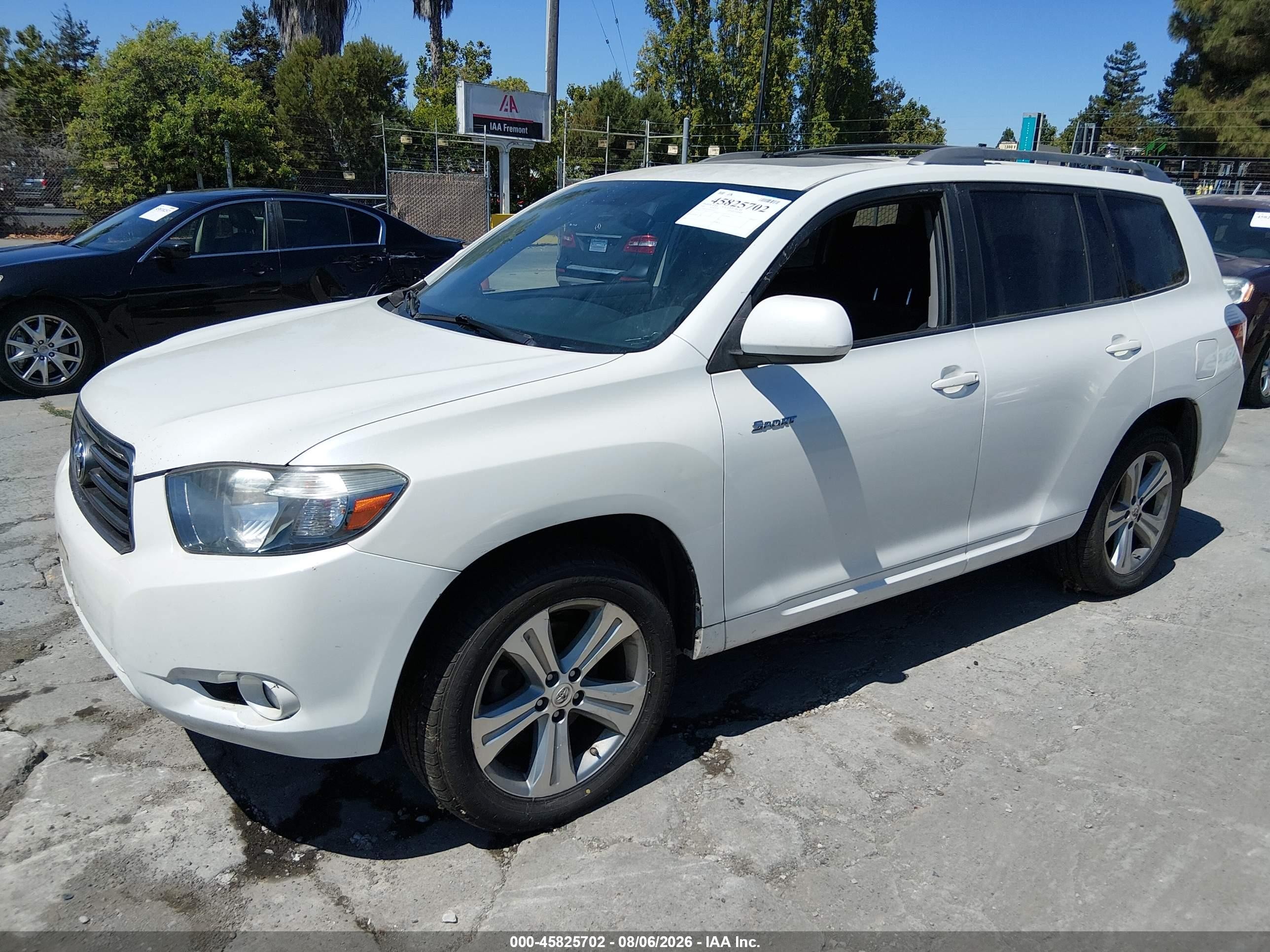 2009 Toyota Highlander Sport White vin: JTEDS43A892069250