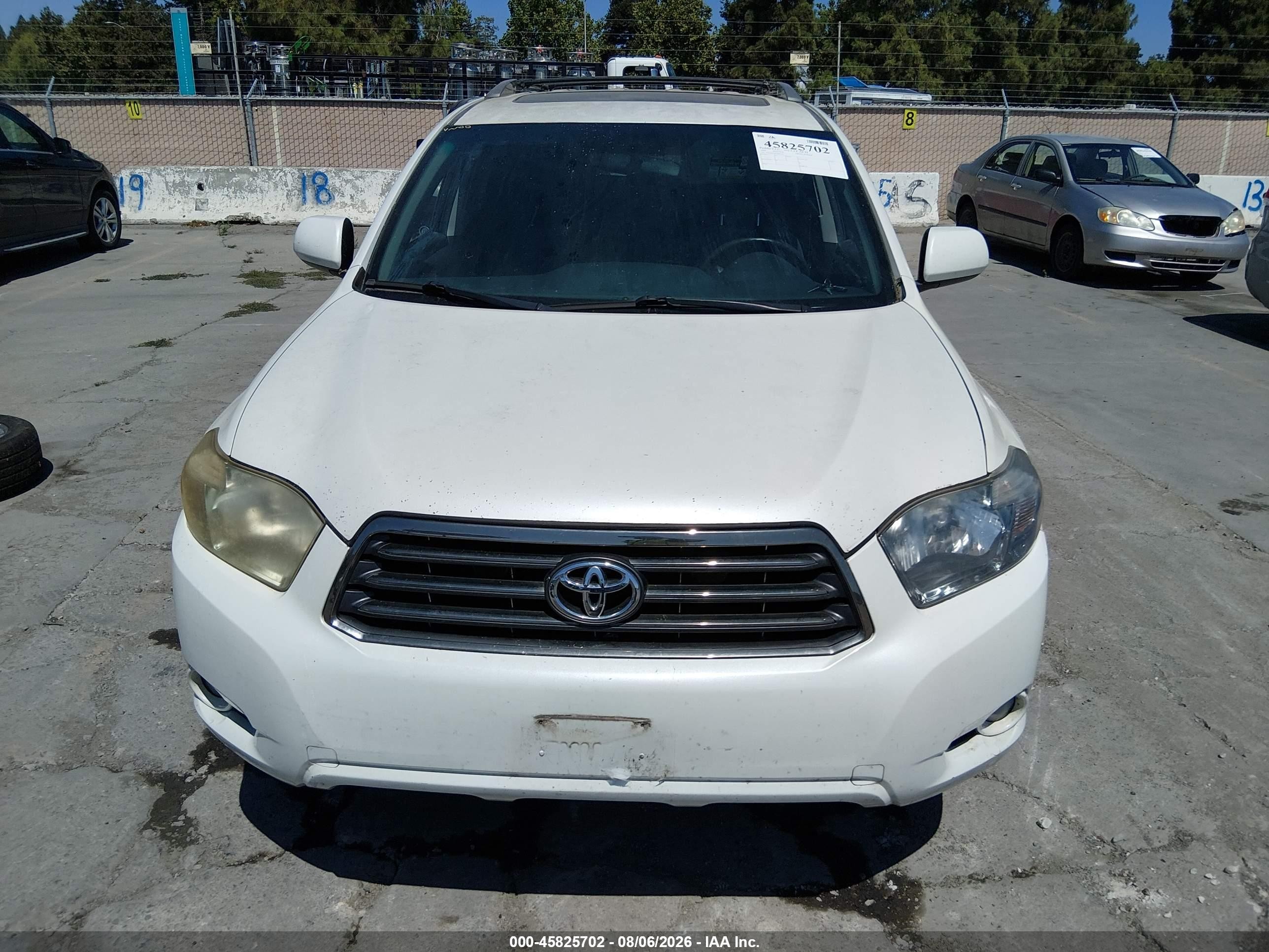 2009 Toyota Highlander Sport White vin: JTEDS43A892069250