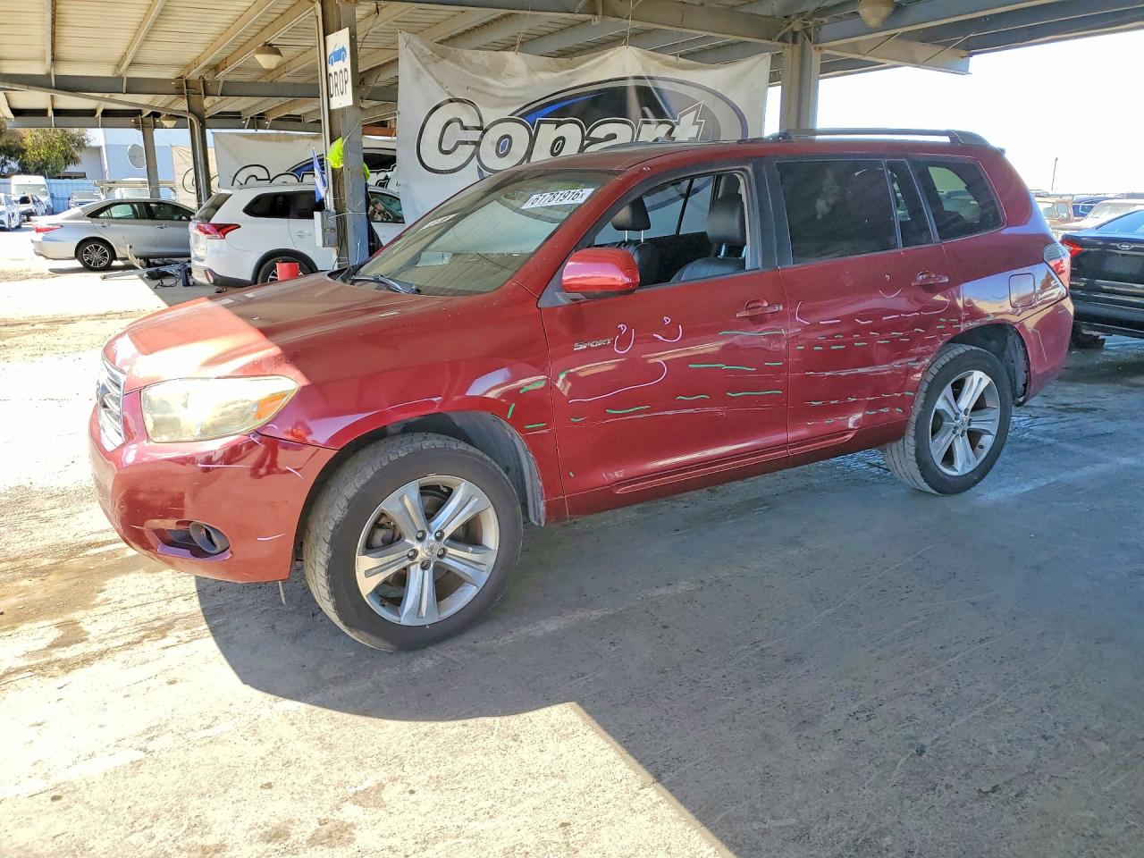 2008 Toyota Highlander Burgundy vin: JTEDS43A982035073