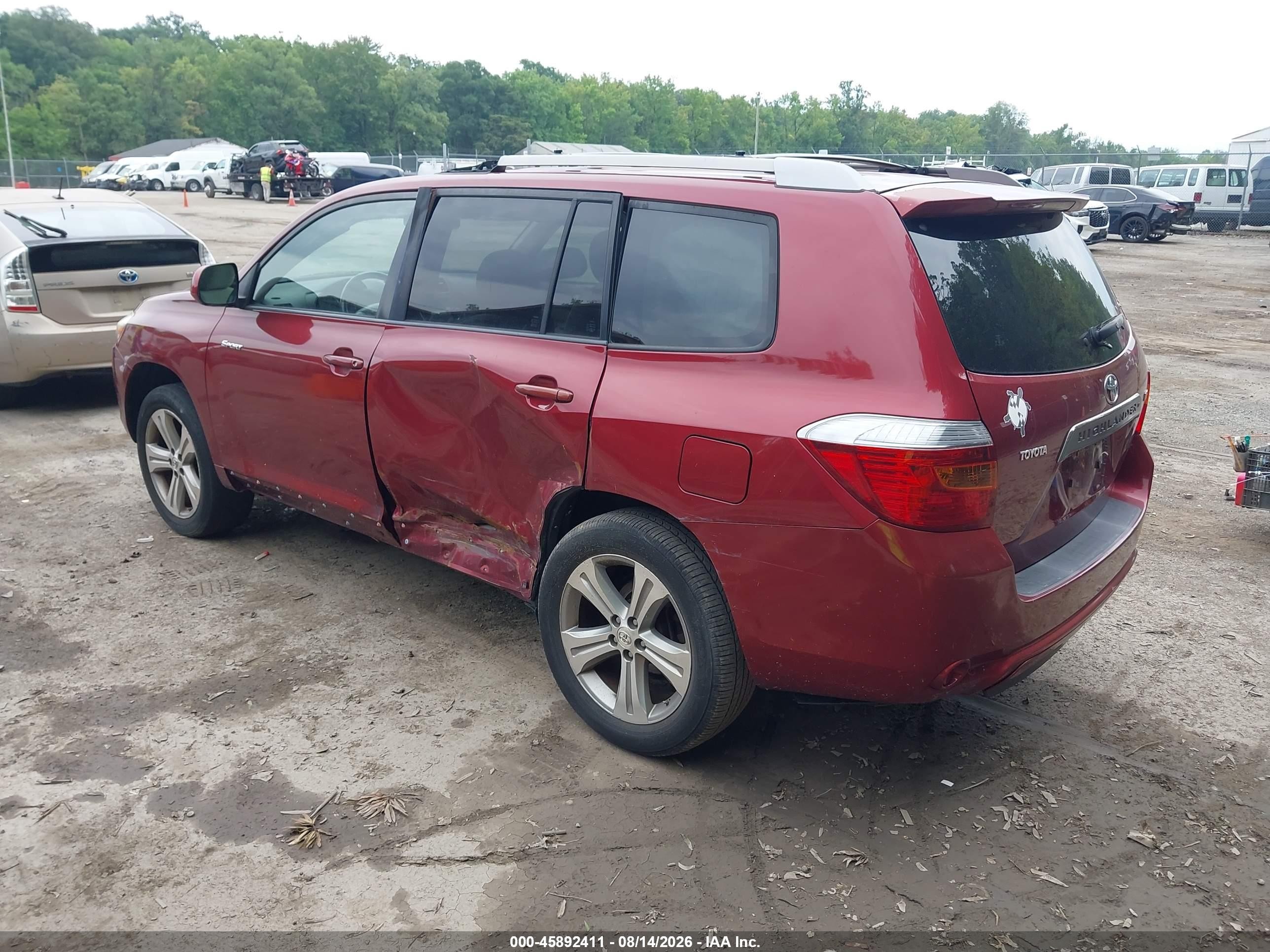2008 Toyota Highlander Sport Red vin: JTEDS43A982054223