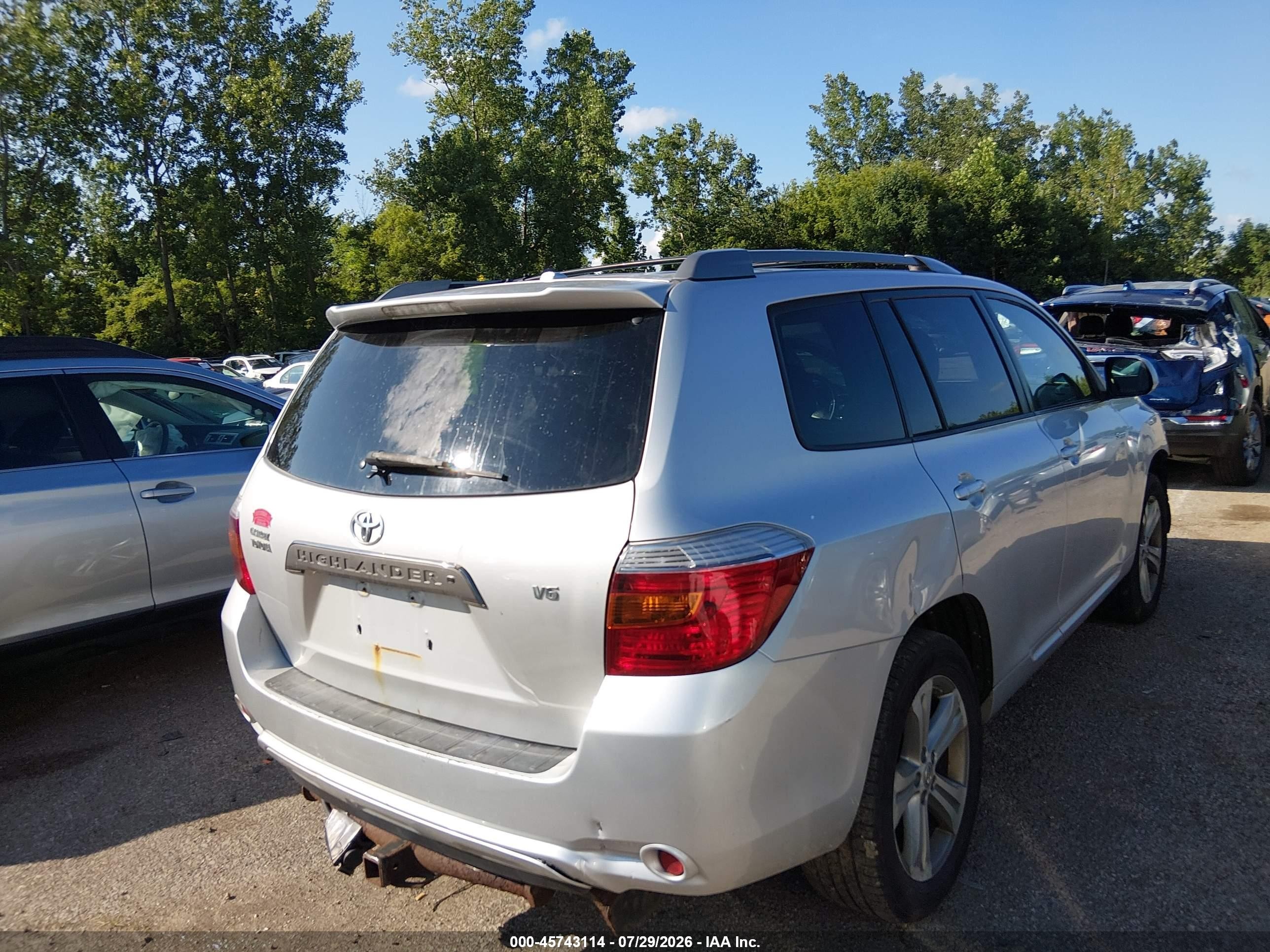 2009 Toyota Highlander Sport Silver vin: JTEDS43A992073713