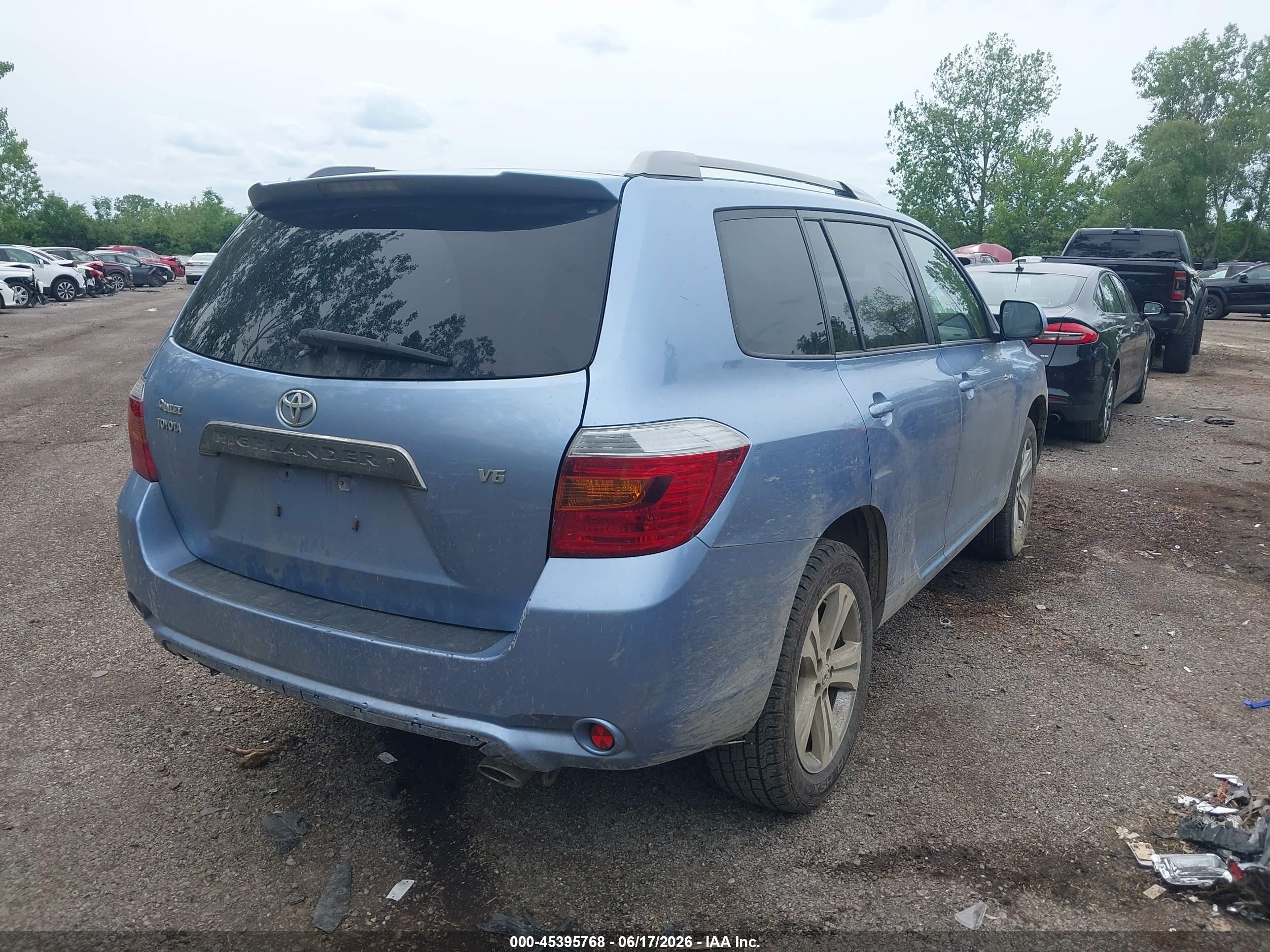 2008 Toyota Highlander Sport Blue vin: JTEDS43AX82036443