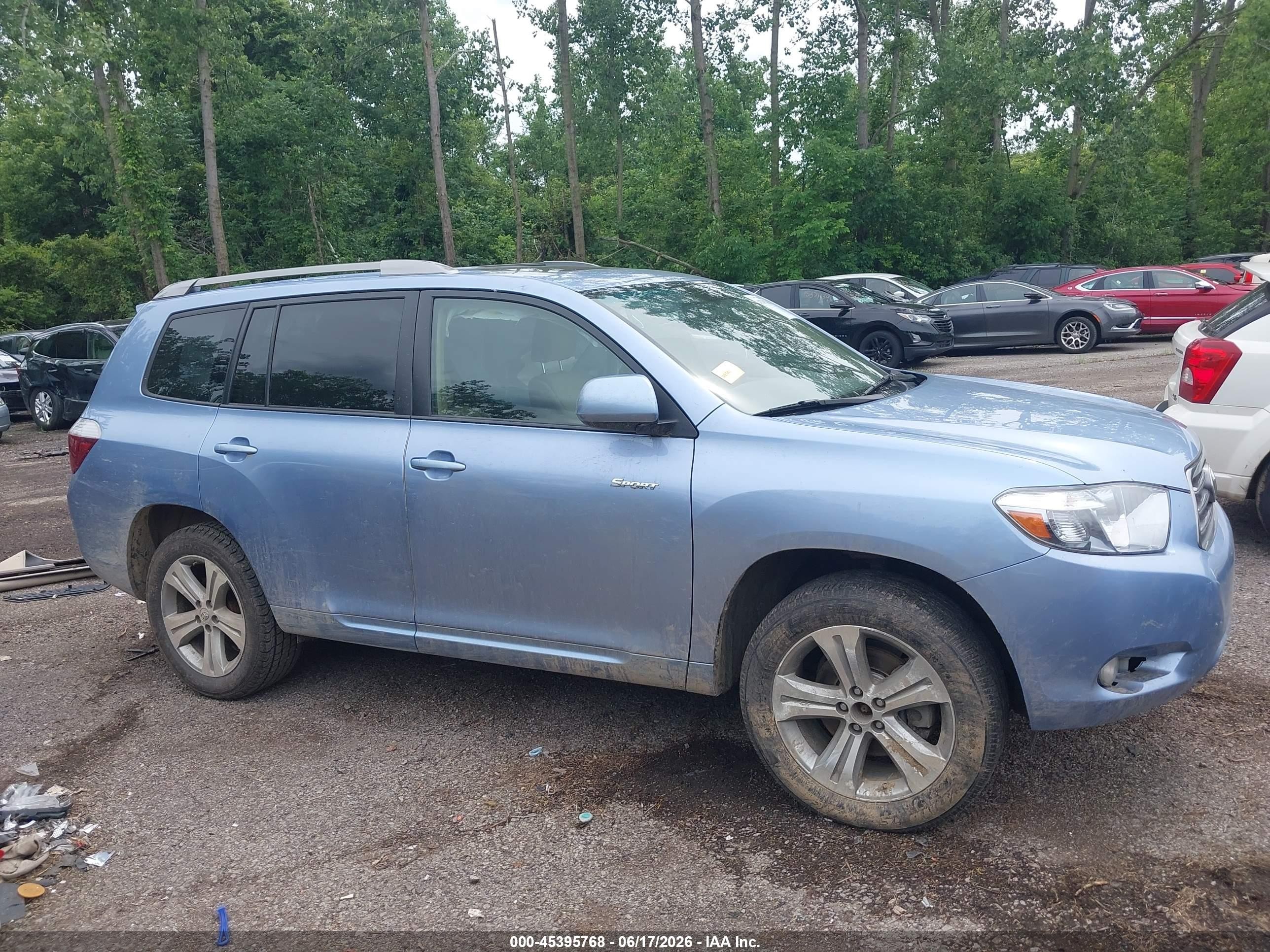 2008 Toyota Highlander Sport Blue vin: JTEDS43AX82036443