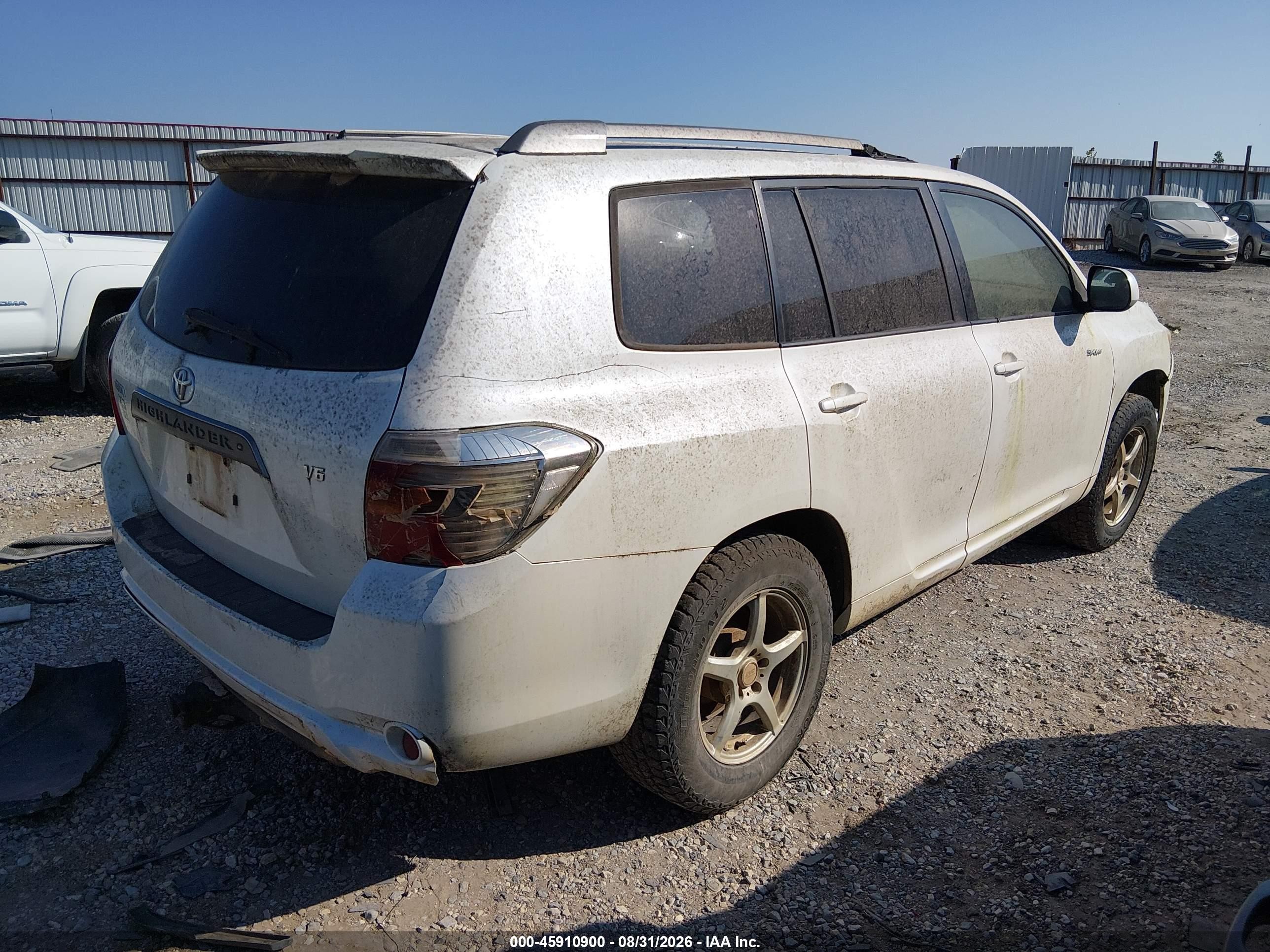 2008 Toyota Highlander Sport White vin: JTEDS43AX82039486