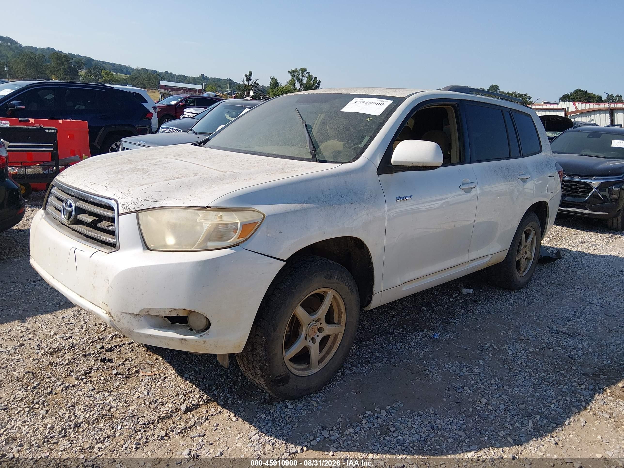 2008 Toyota Highlander Sport White vin: JTEDS43AX82039486