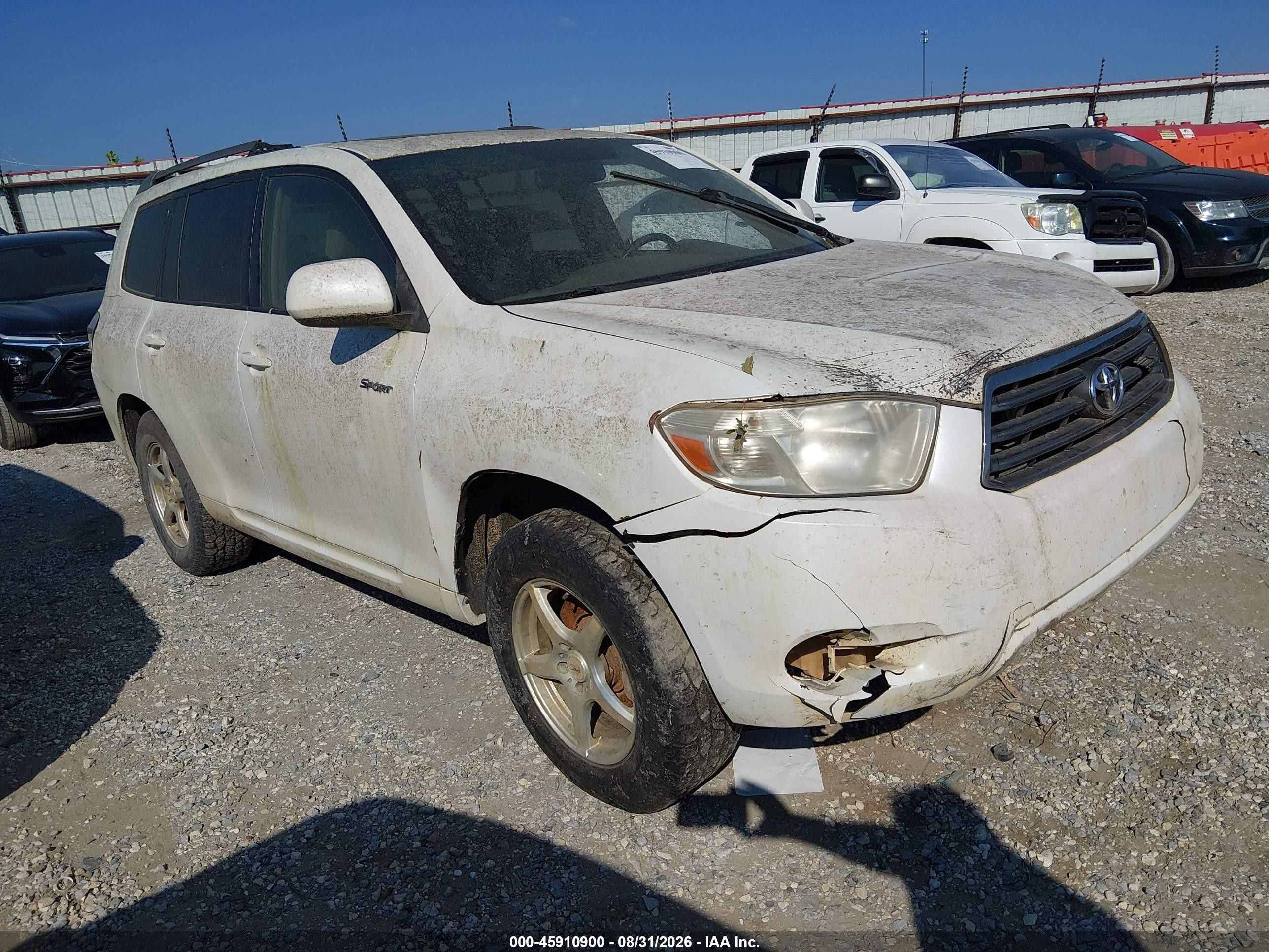 2008 Toyota Highlander Sport White vin: JTEDS43AX82039486