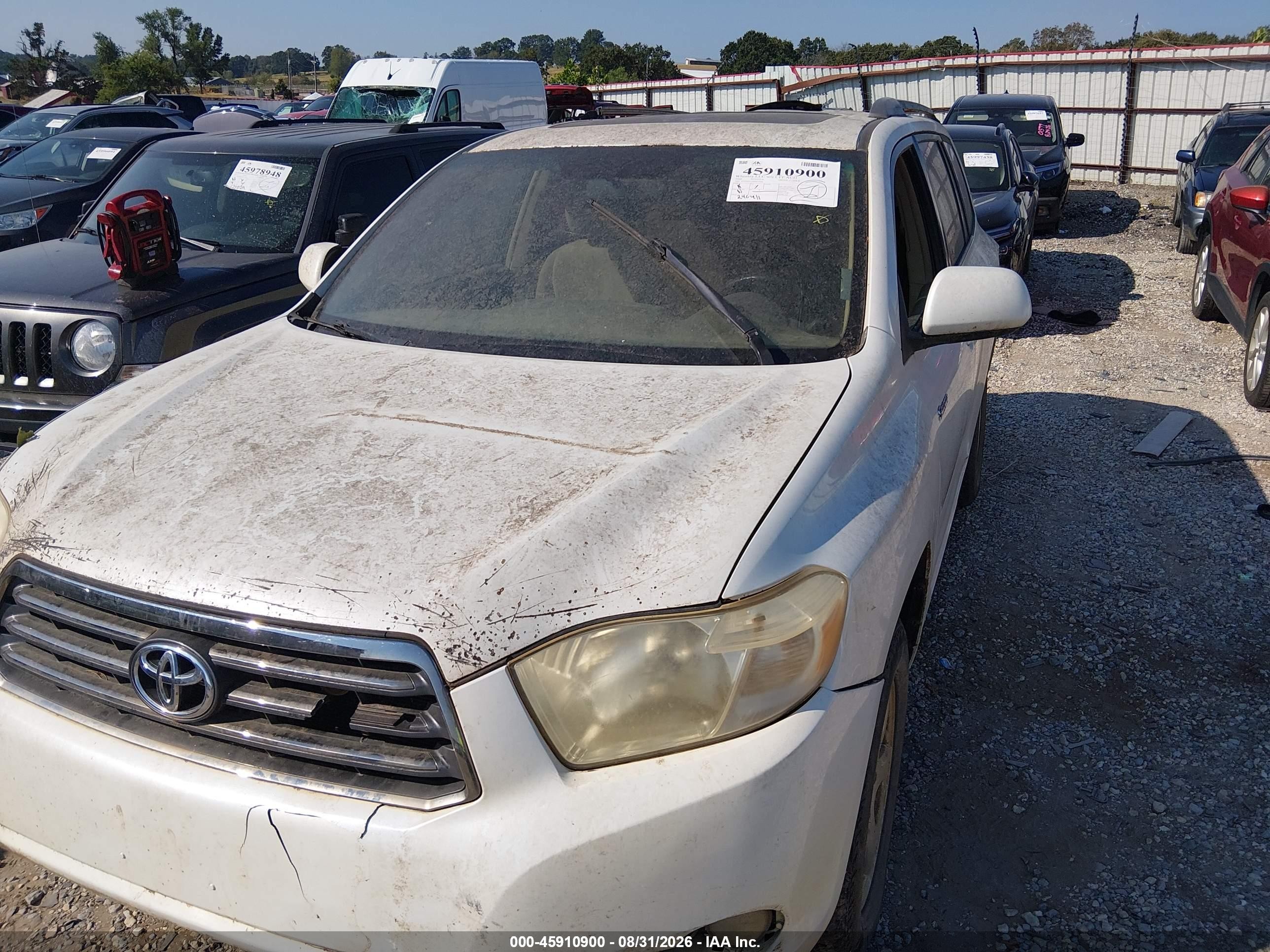 2008 Toyota Highlander Sport White vin: JTEDS43AX82039486