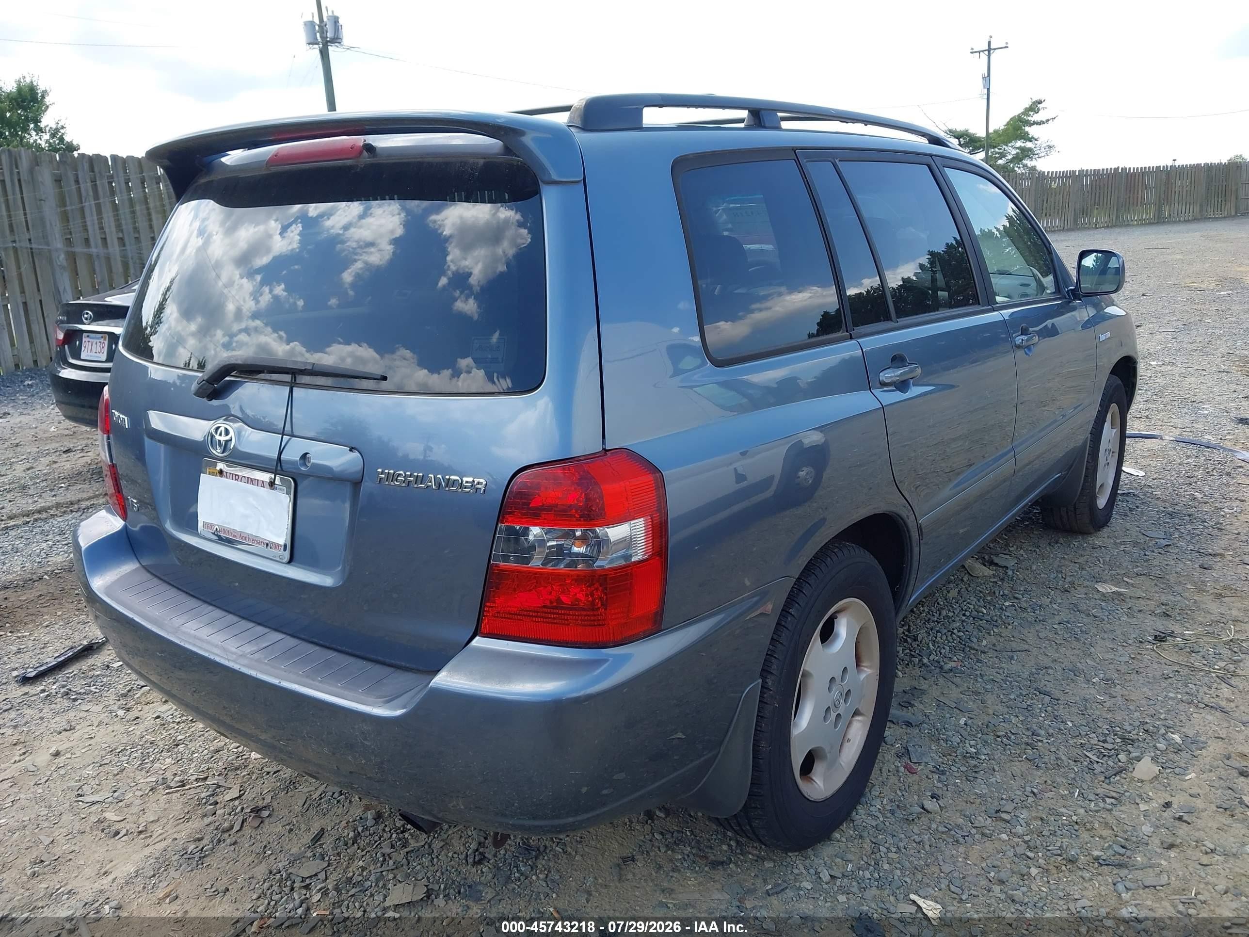 2006 Toyota Highlander Blue vin: JTEDT21A260093933