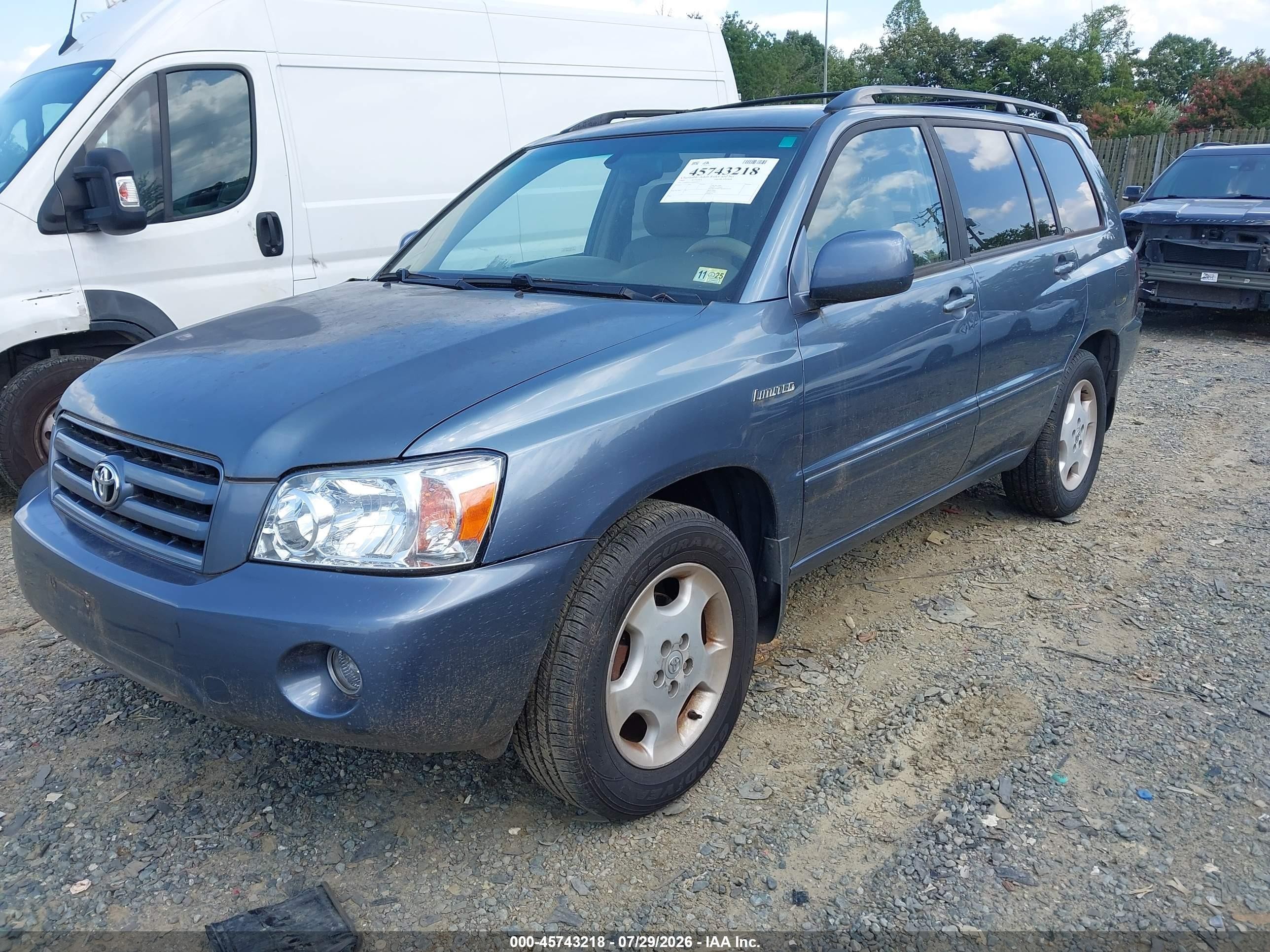 2006 Toyota Highlander Blue vin: JTEDT21A260093933