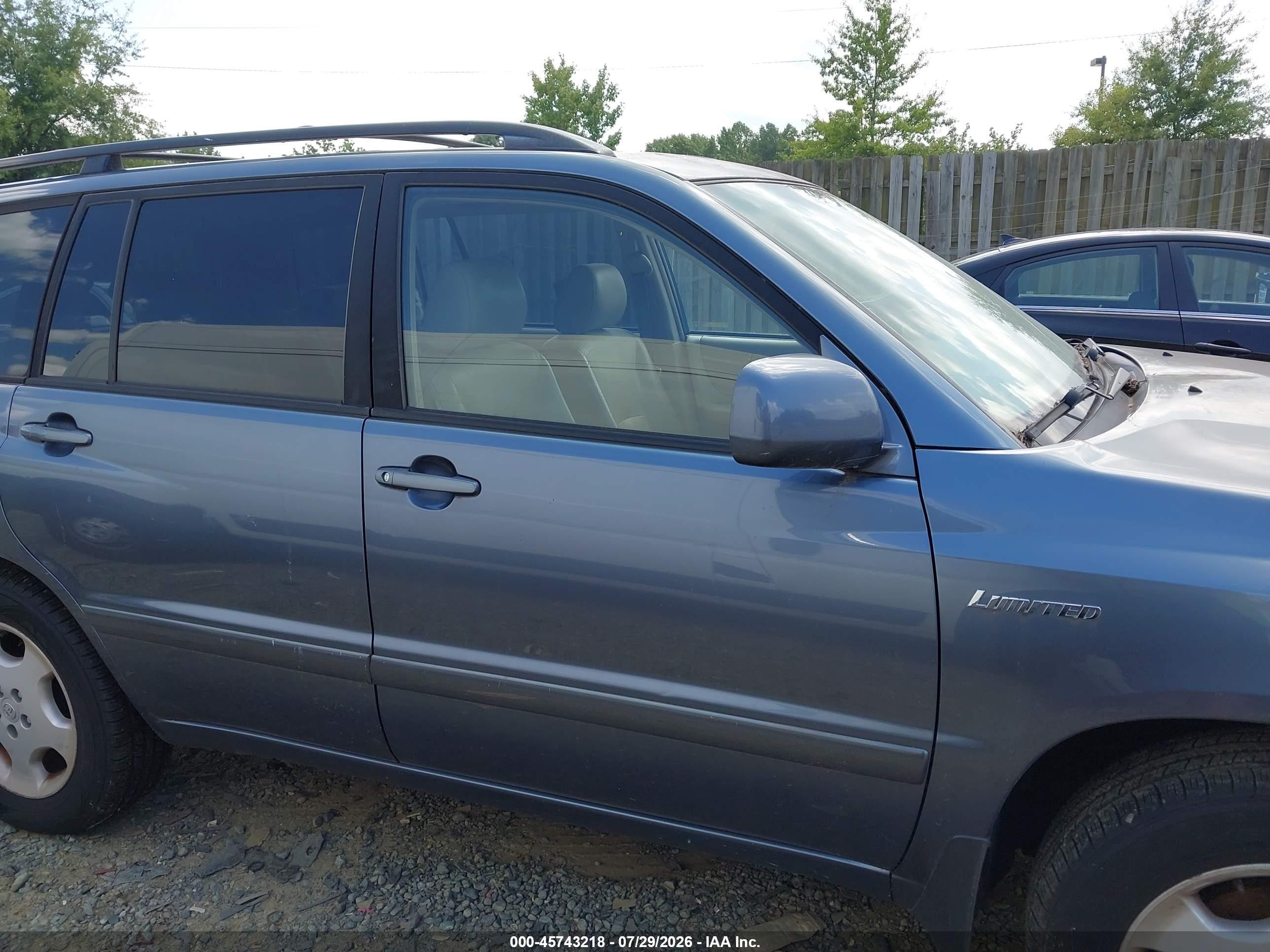 2006 Toyota Highlander Blue vin: JTEDT21A260093933