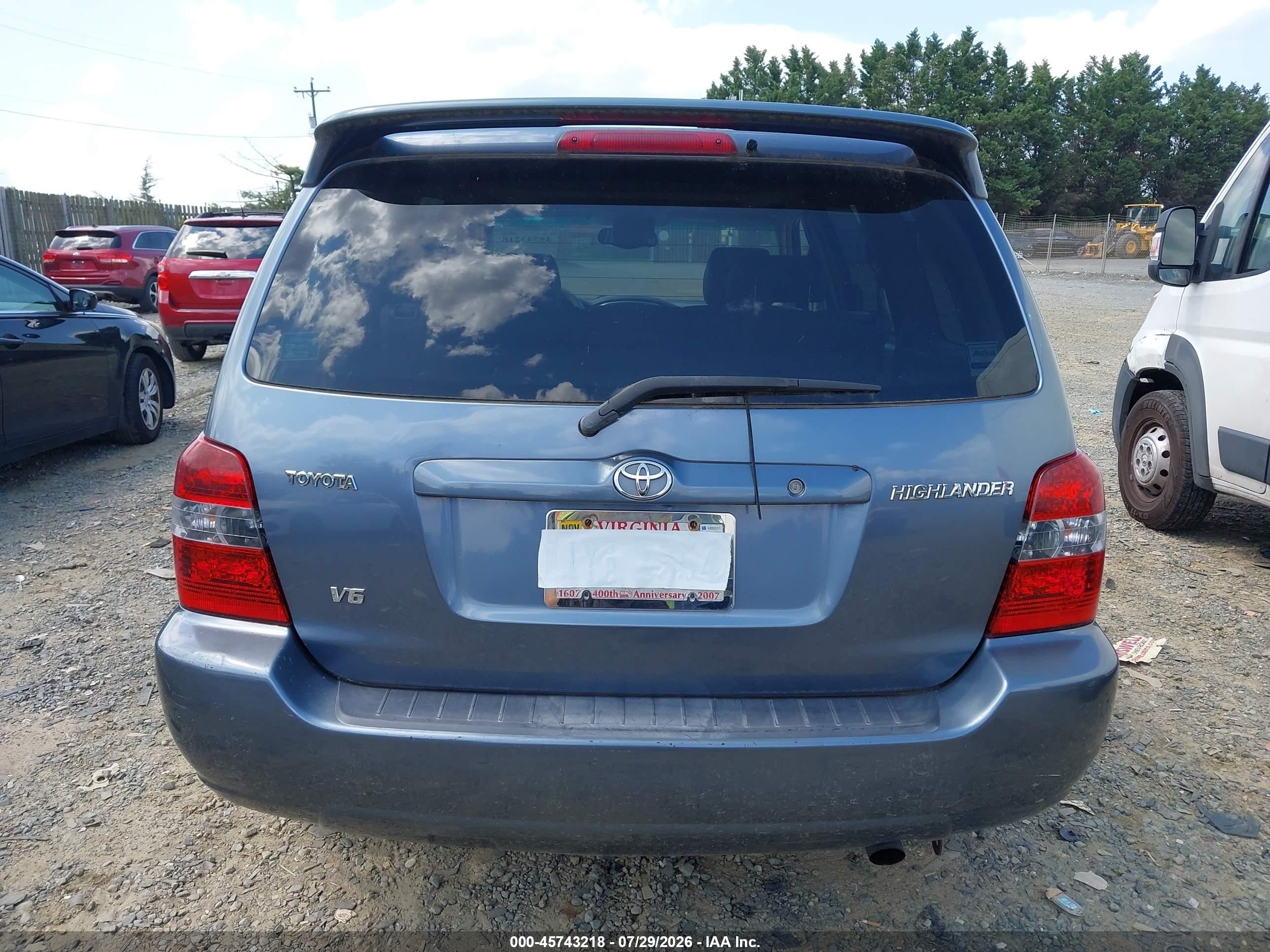 2006 Toyota Highlander Blue vin: JTEDT21A260093933