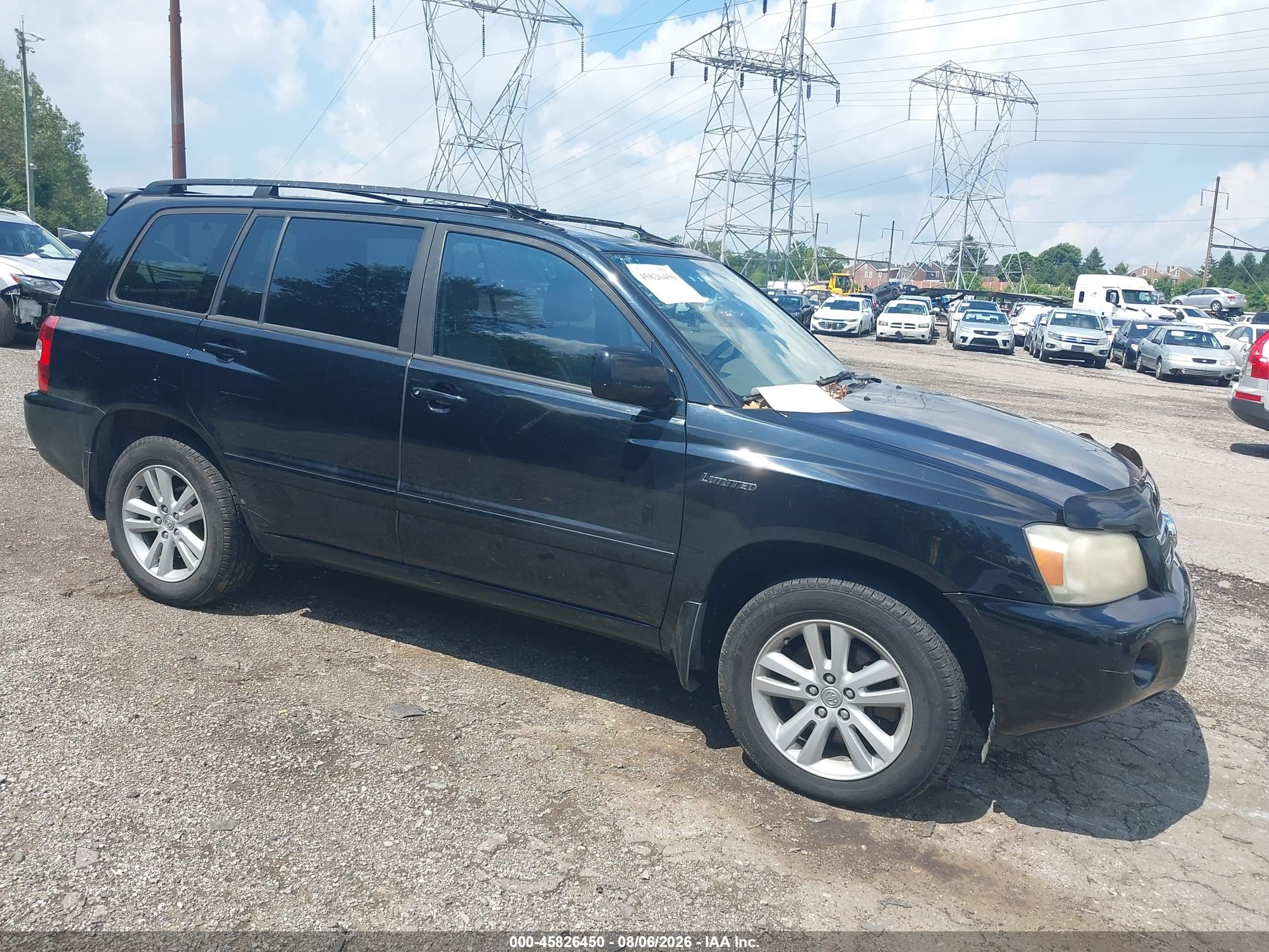 2006 Toyota Highlander Hybrid Limited V6 Черный vin: JTEDW21A160004677