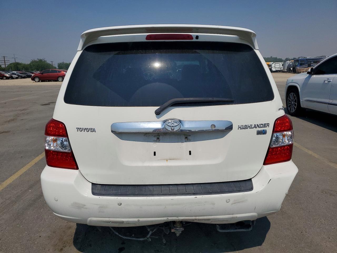 2006 Toyota Highlander Hybrid White vin: JTEDW21A160010852