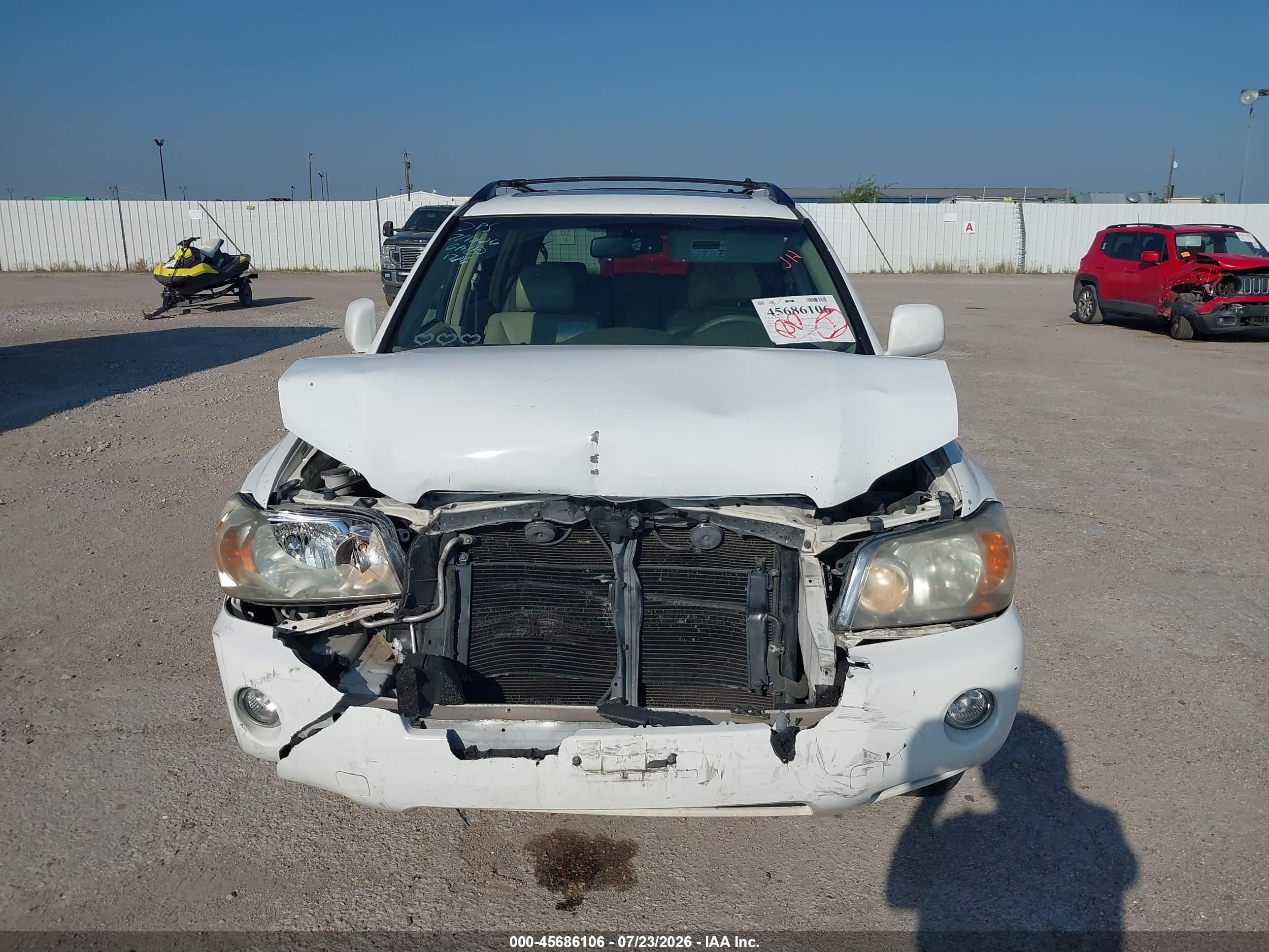 2007 Toyota Highlander Hybrid Limited W/3rd Row White vin: JTEDW21A170021786