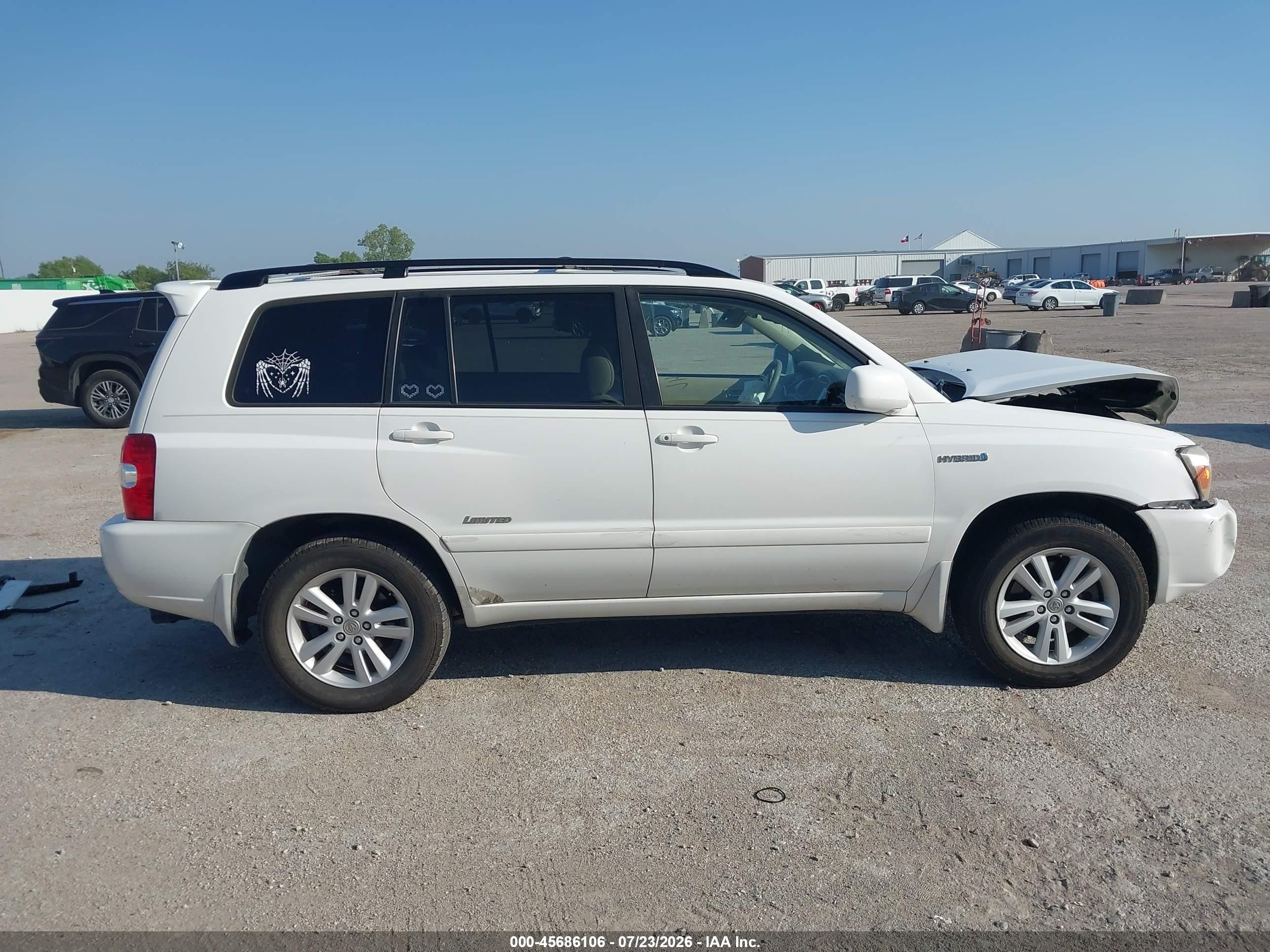 2007 Toyota Highlander Hybrid Limited W/3rd Row White vin: JTEDW21A170021786