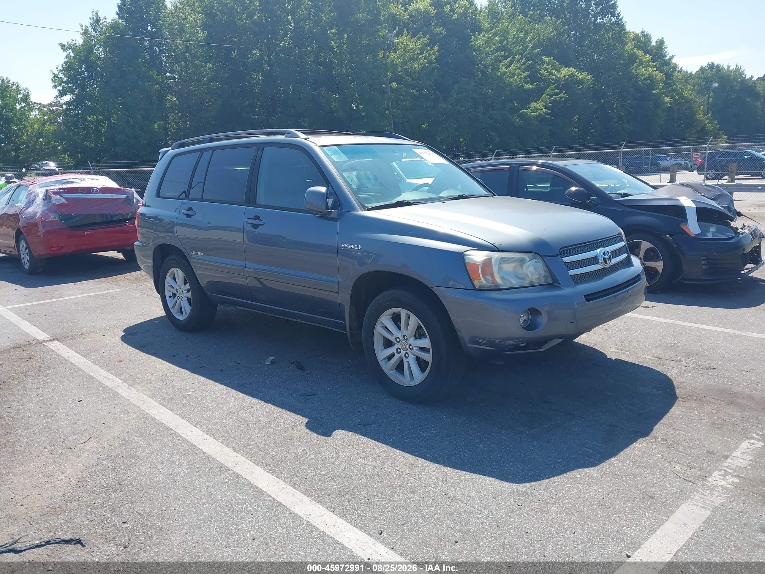 2006 Toyota Highlander Hybrid Limited V6 Light Blue vin: JTEDW21A460012143
