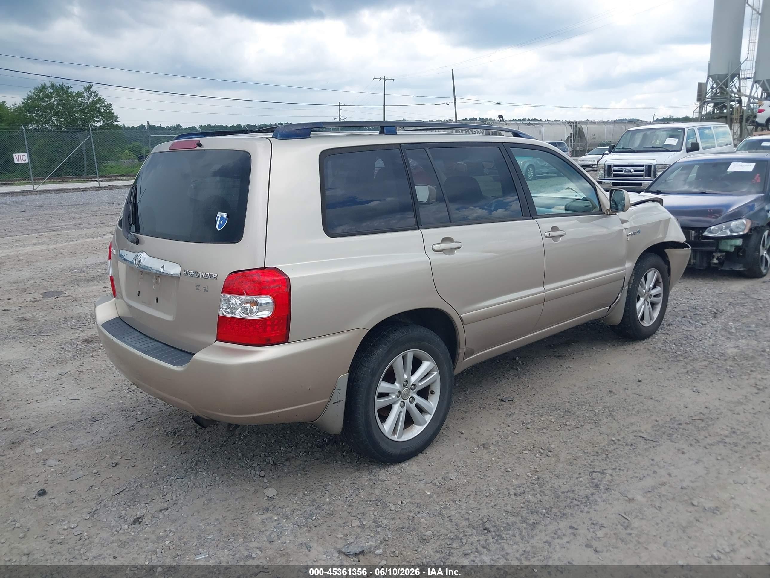 2006 Toyota Highlander Hybrid V6 Gold vin: JTEDW21A560014788