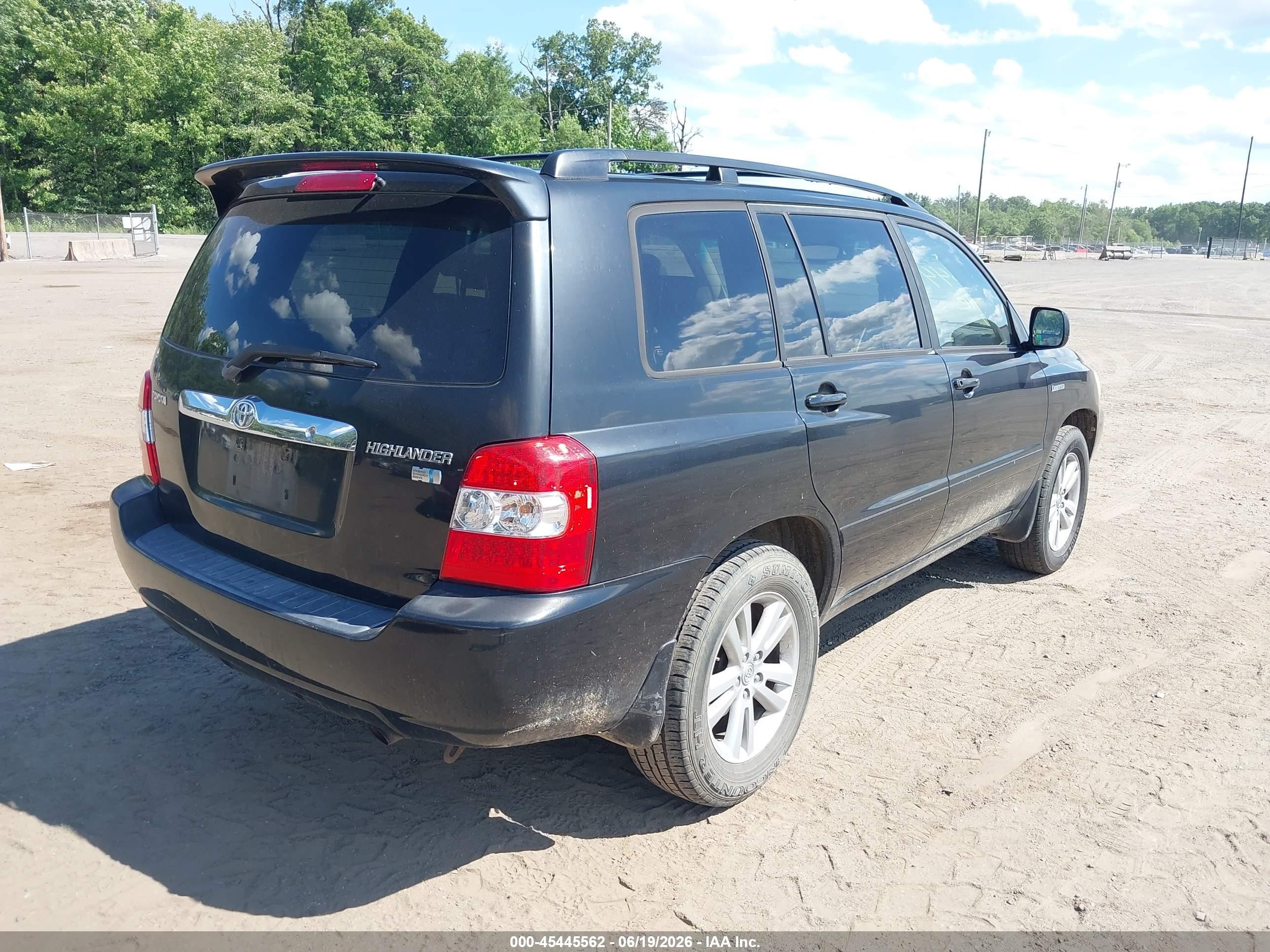 2006 Toyota Highlander Hybrid Limited V6 Black vin: JTEDW21A760006658